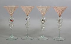 Set of Nine Venetian Glass Liquor Glasses