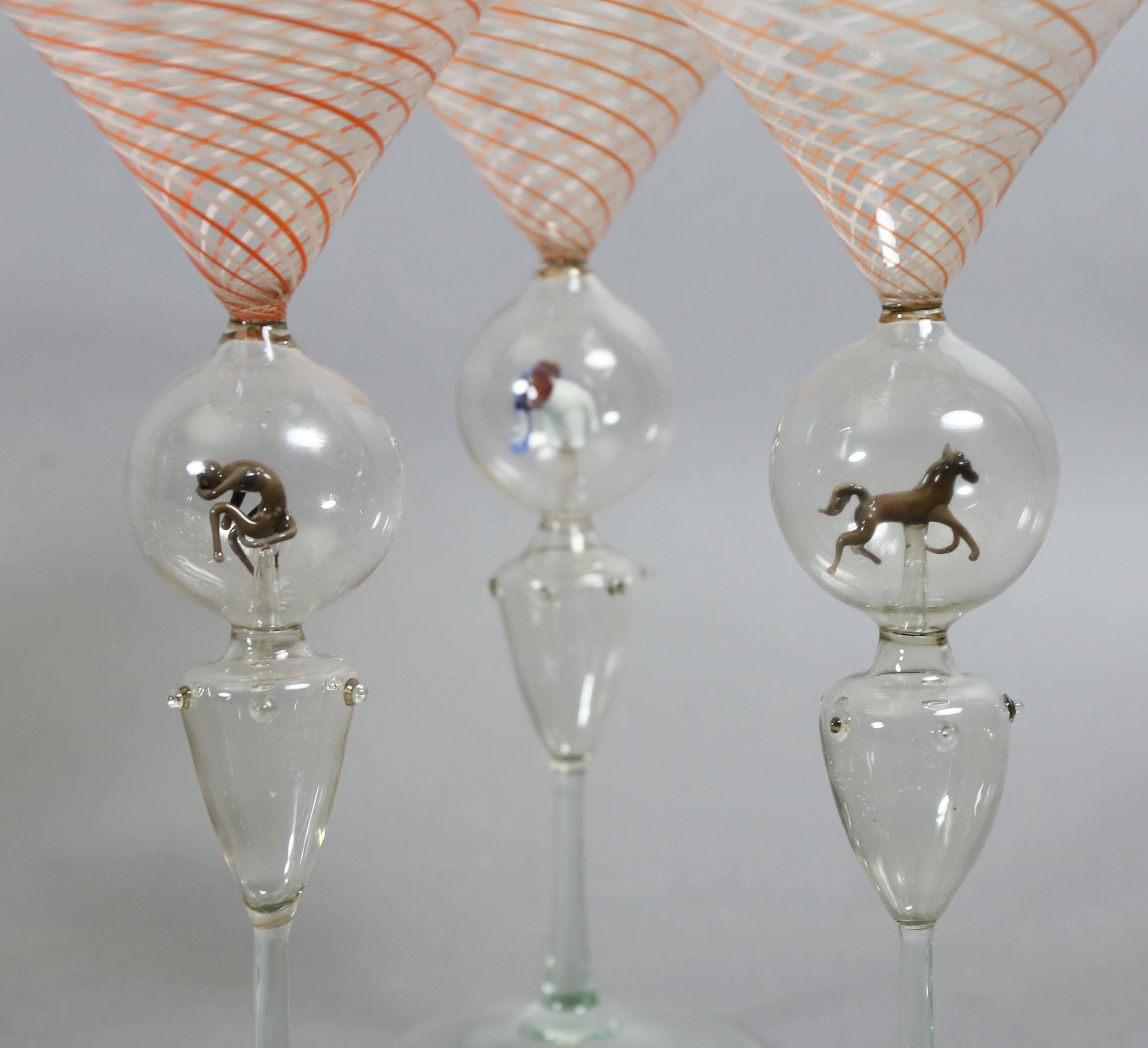 Set of Nine Venetian Glass Liquor Glasses 2