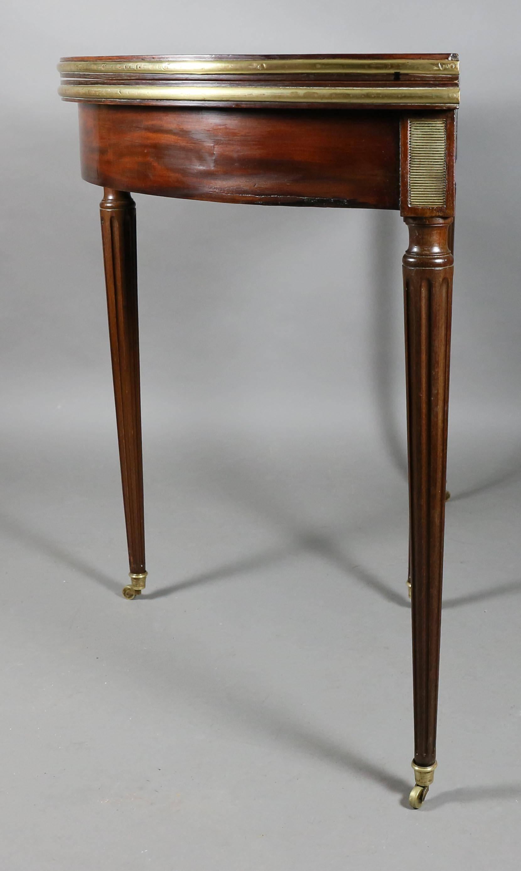 Early 20th Century Directoire Style Mahogany and Brass Mounted Console or Games Table