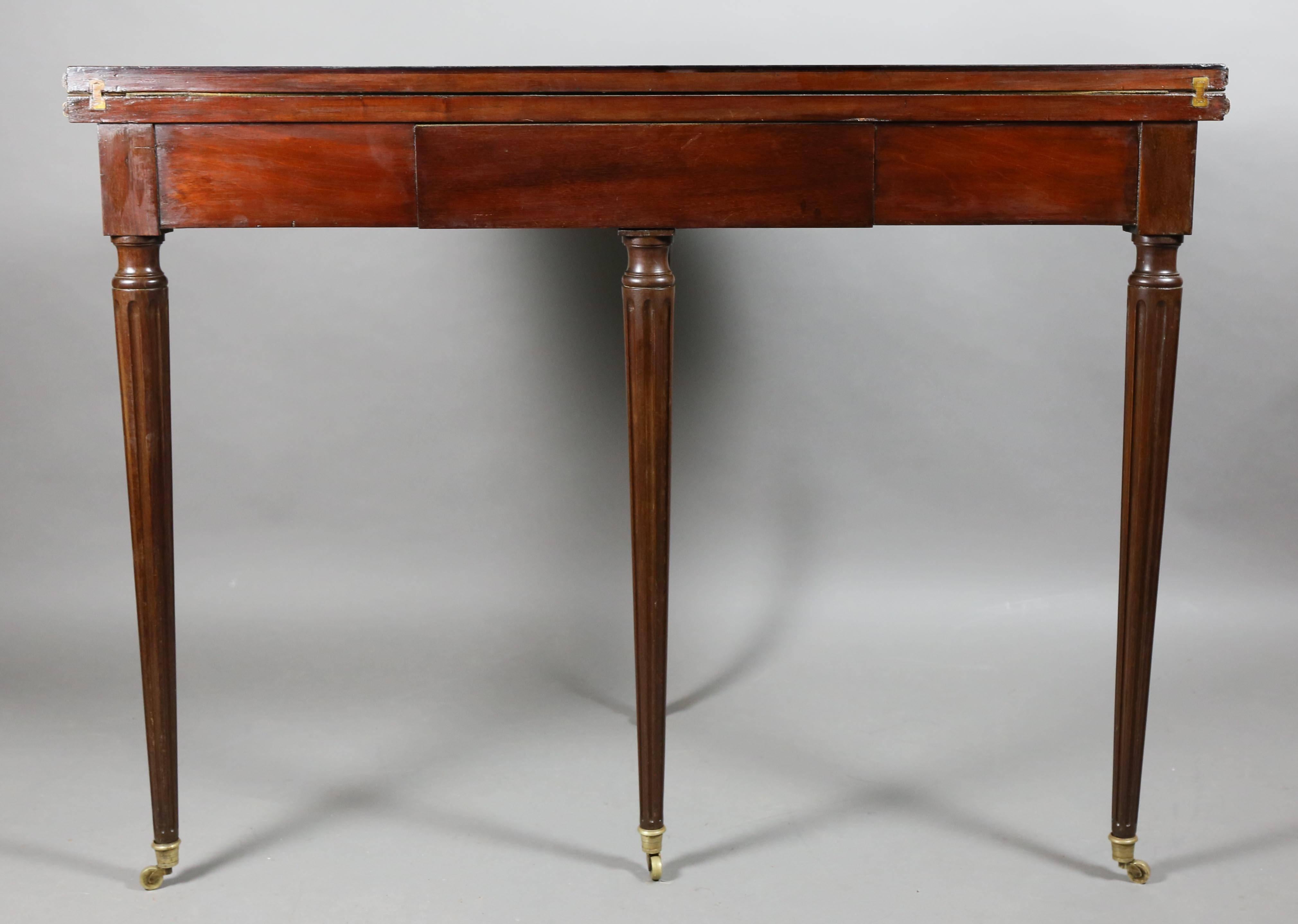 Directoire Style Mahogany and Brass Mounted Console or Games Table 1