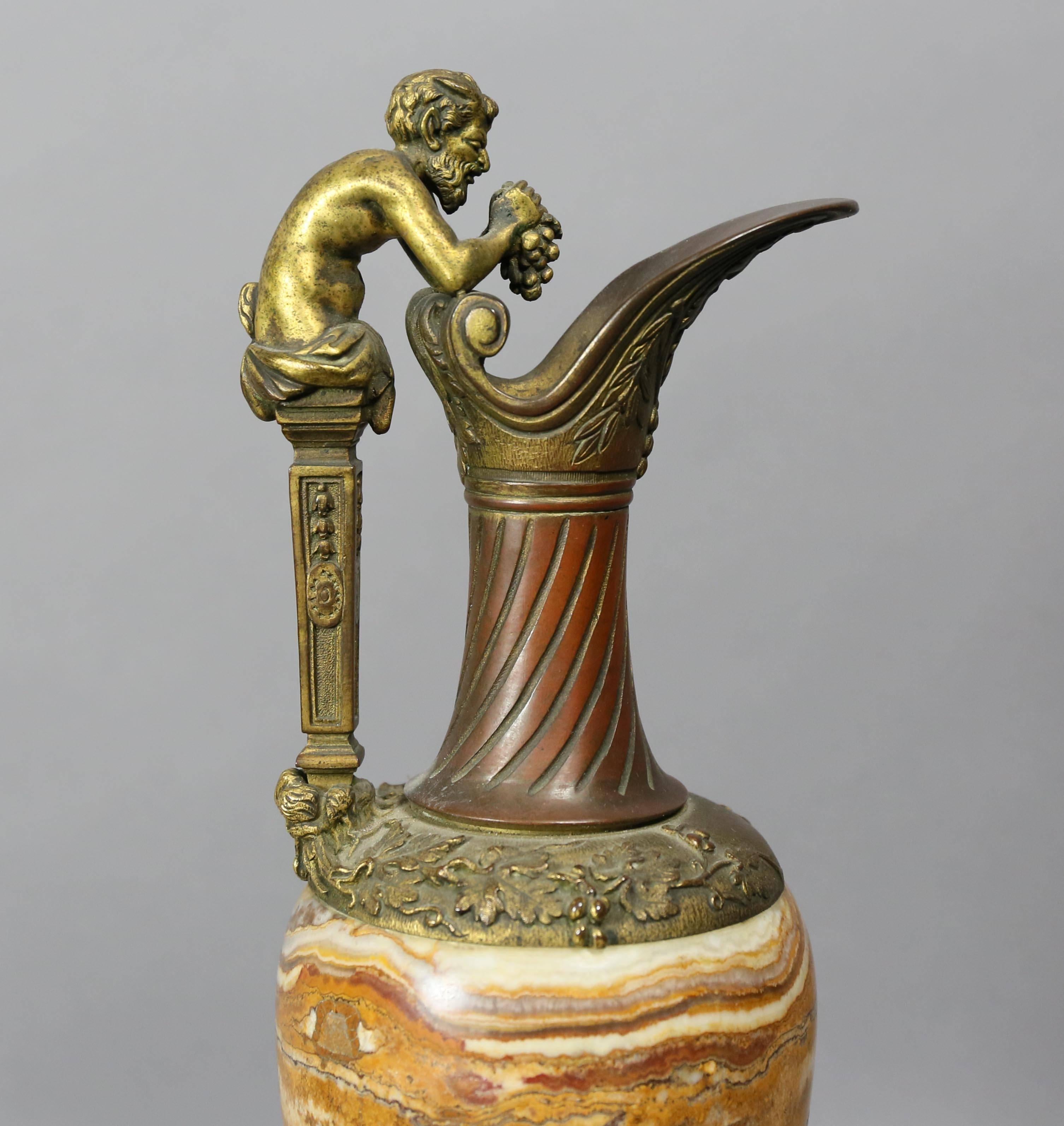 Other Italian Grand Tour Onyx and Bronze Ewer For Sale