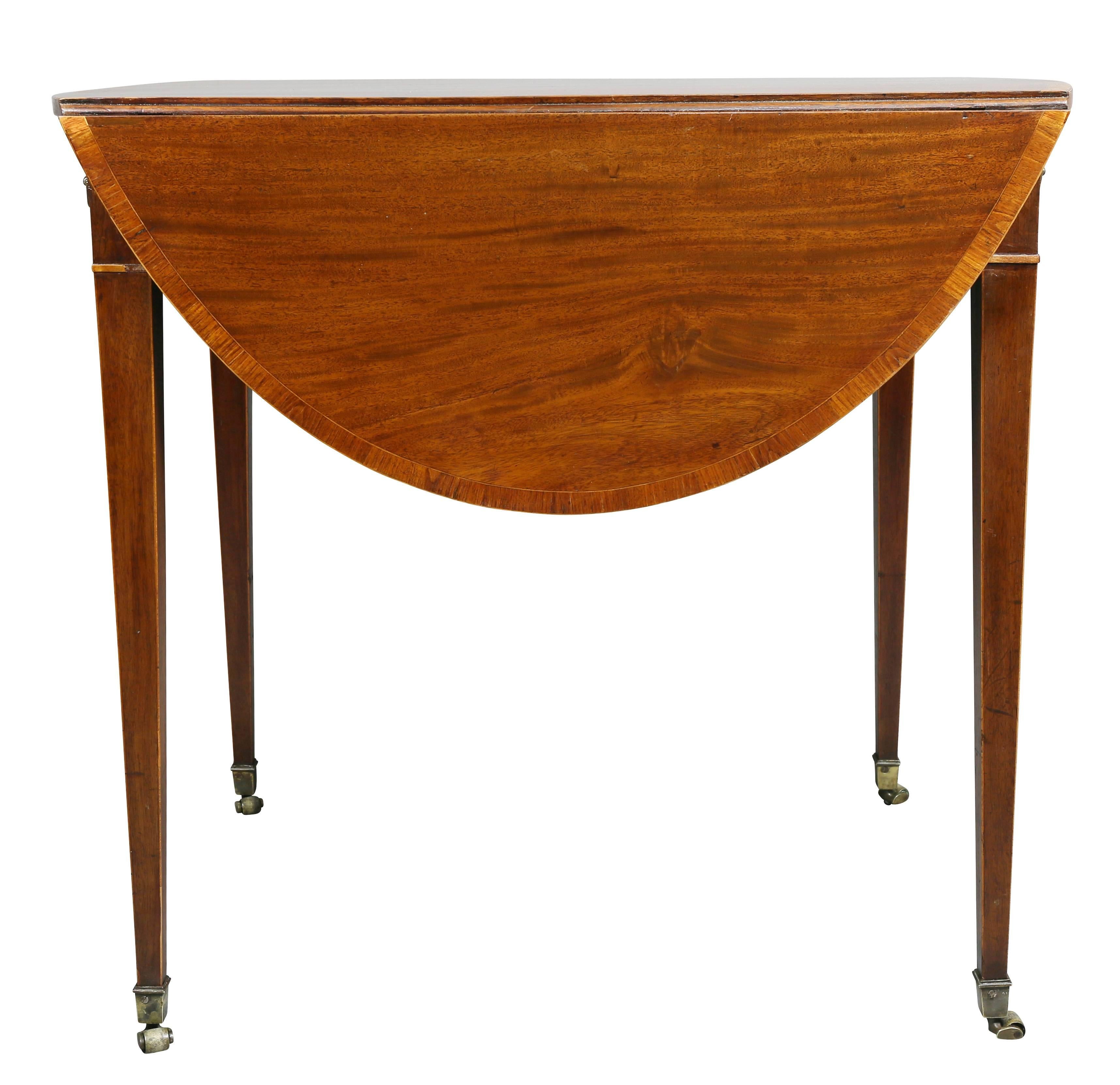 George III Mahogany and Rosewood Banded Pembroke Table 1