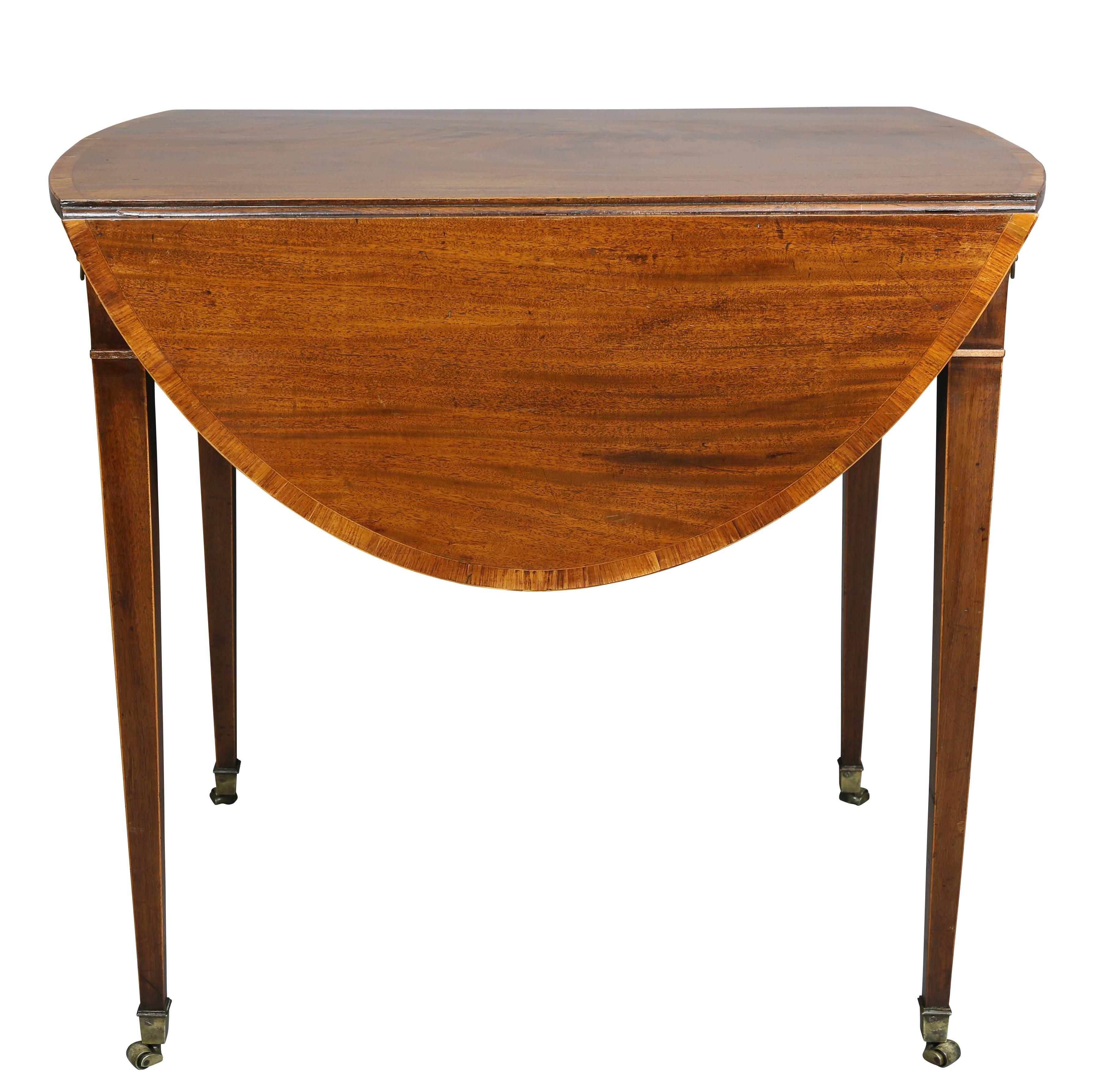 George III Mahogany and Rosewood Banded Pembroke Table 2