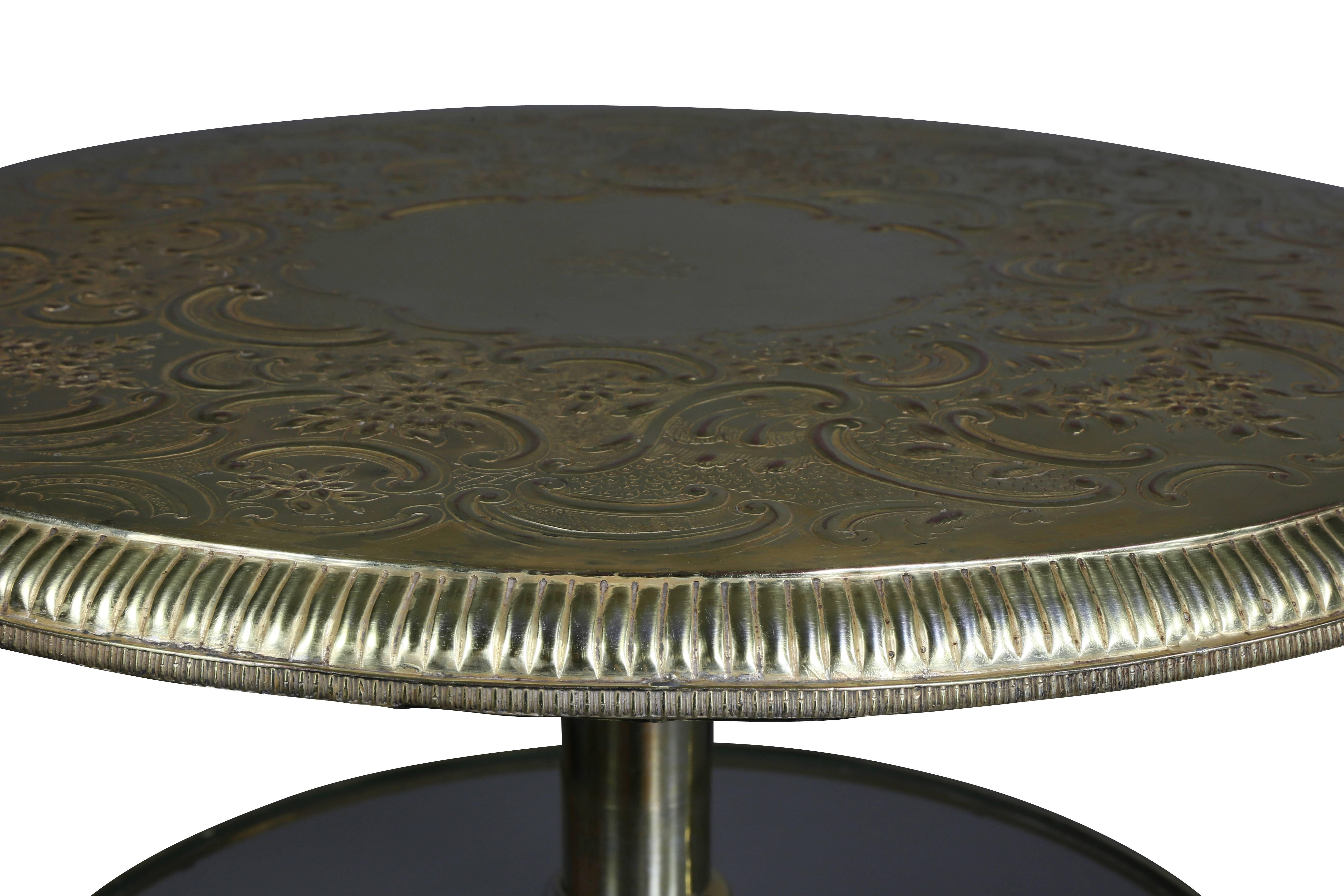 European Pair Of Victorian Silver Plated And Glass End Tables