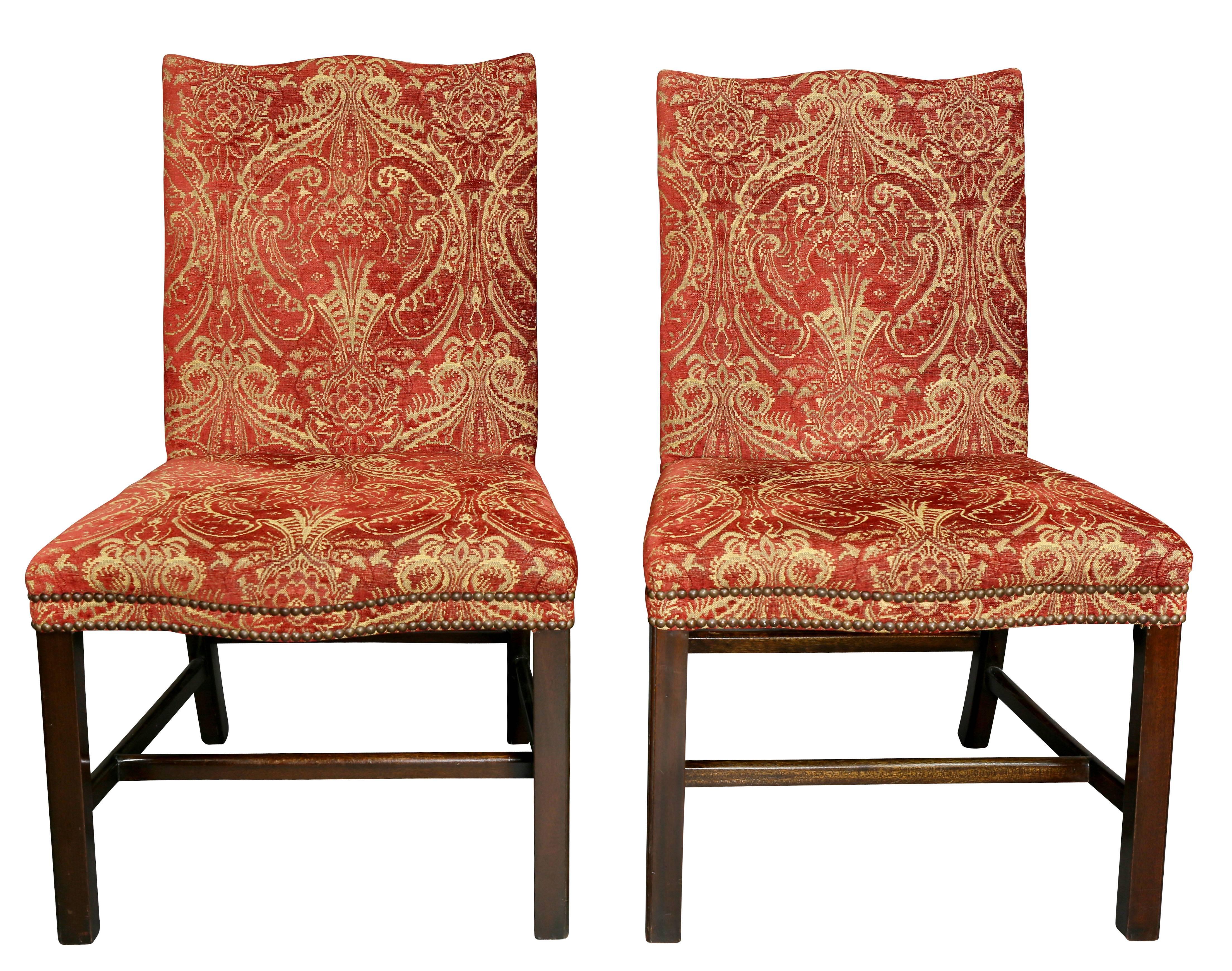 Set of 12 George III Style Mahogany Dining Chairs In Excellent Condition In Essex, MA