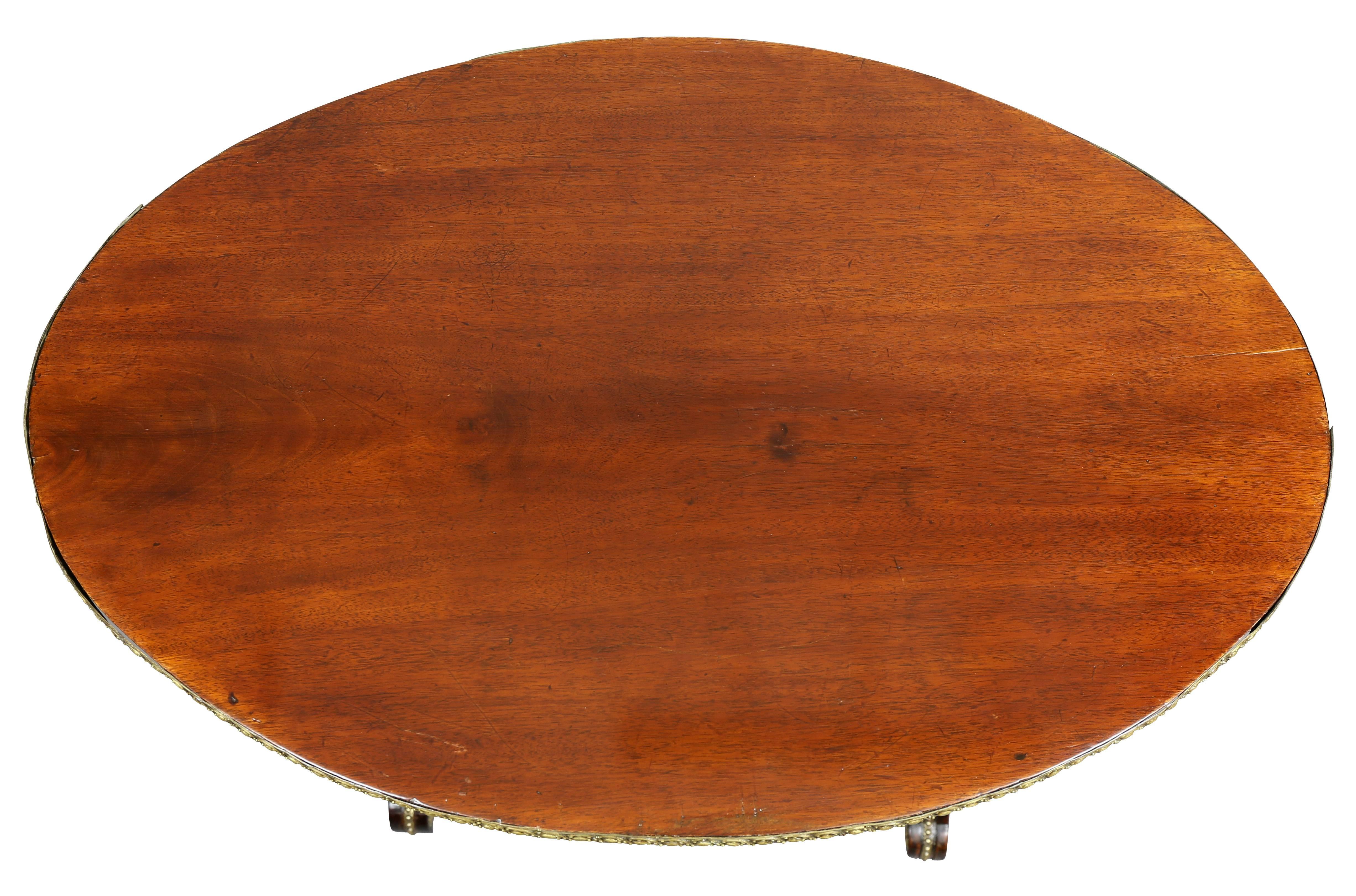 Neoclassical Russian Neoclassic Mahogany and Brass Mounted Table For Sale