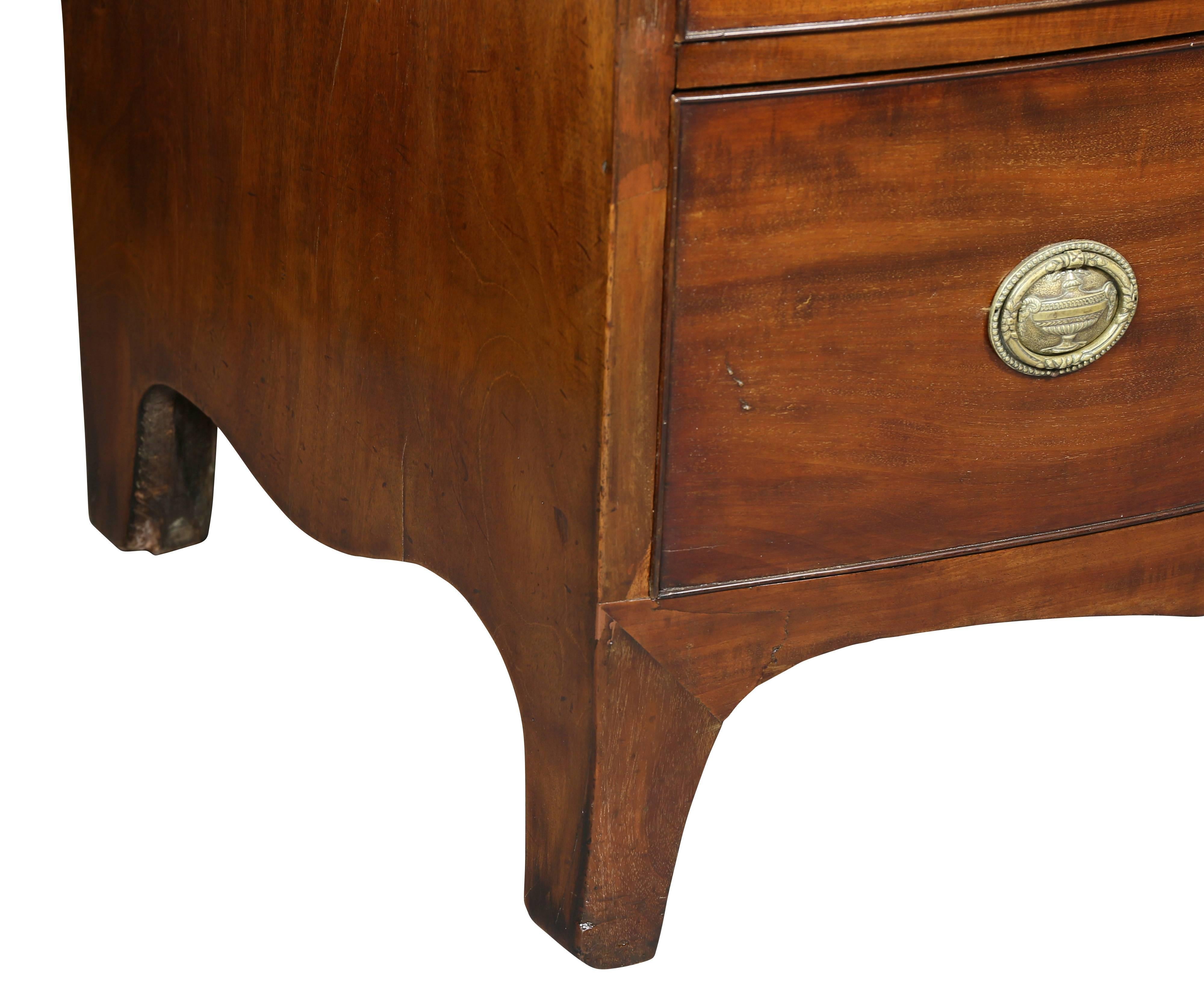 George III Mahogany Bowfront Chest of Drawers 1
