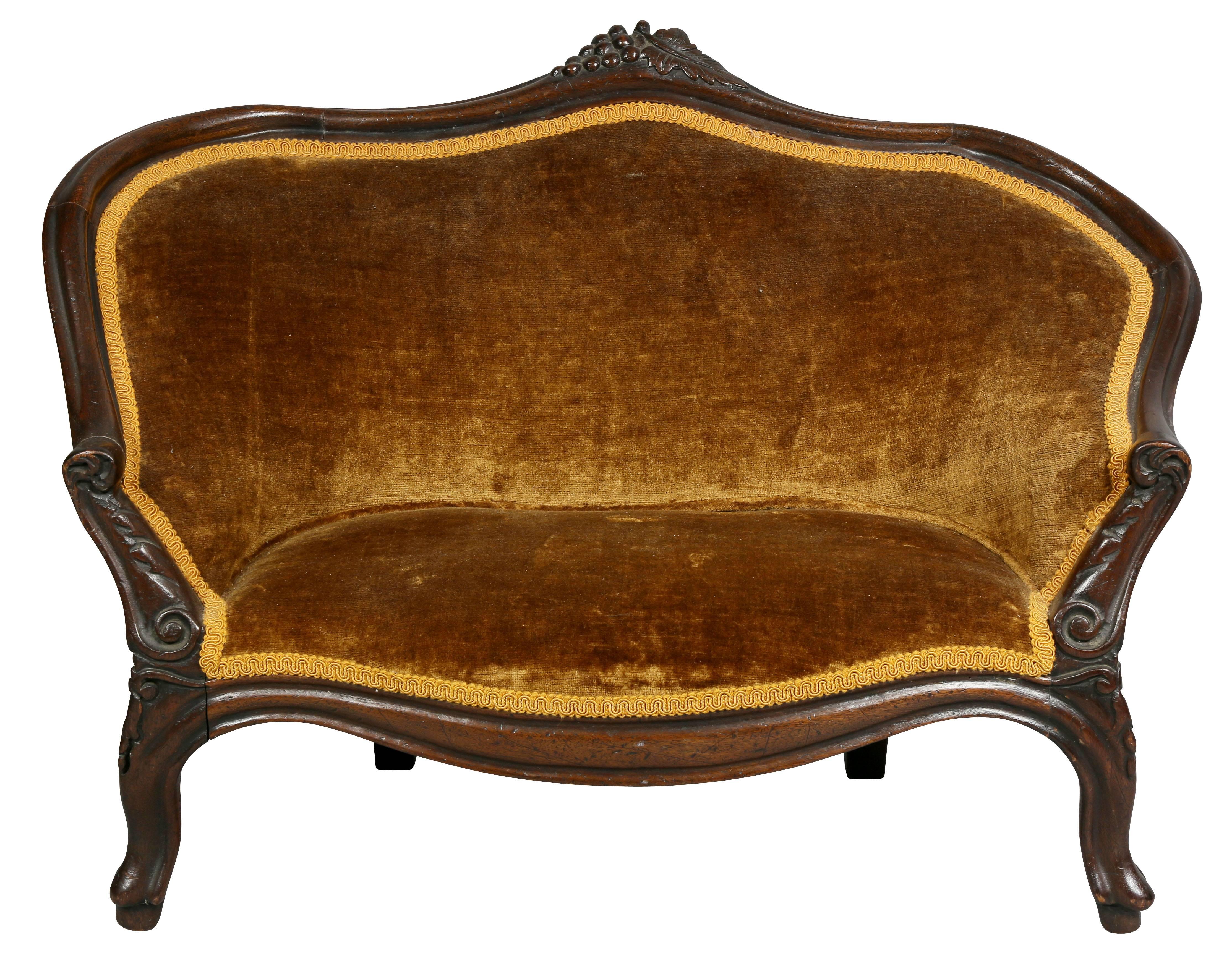 Mid-19th Century Unusual Suite of American Victorian Walnut Miniature Seating Furniture