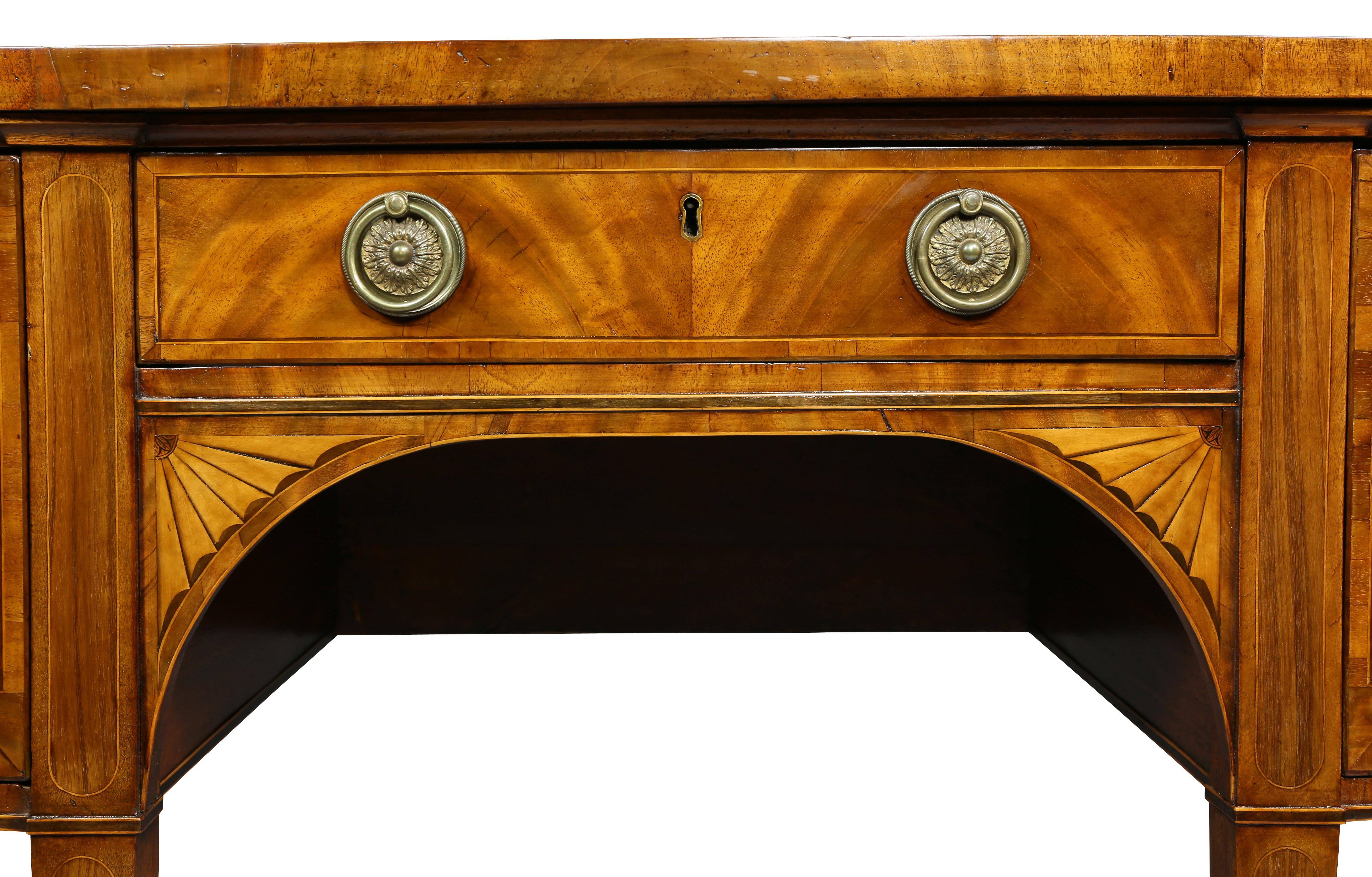 Late 18th Century George III Mahogany and Inlaid Bowfront Sideboard