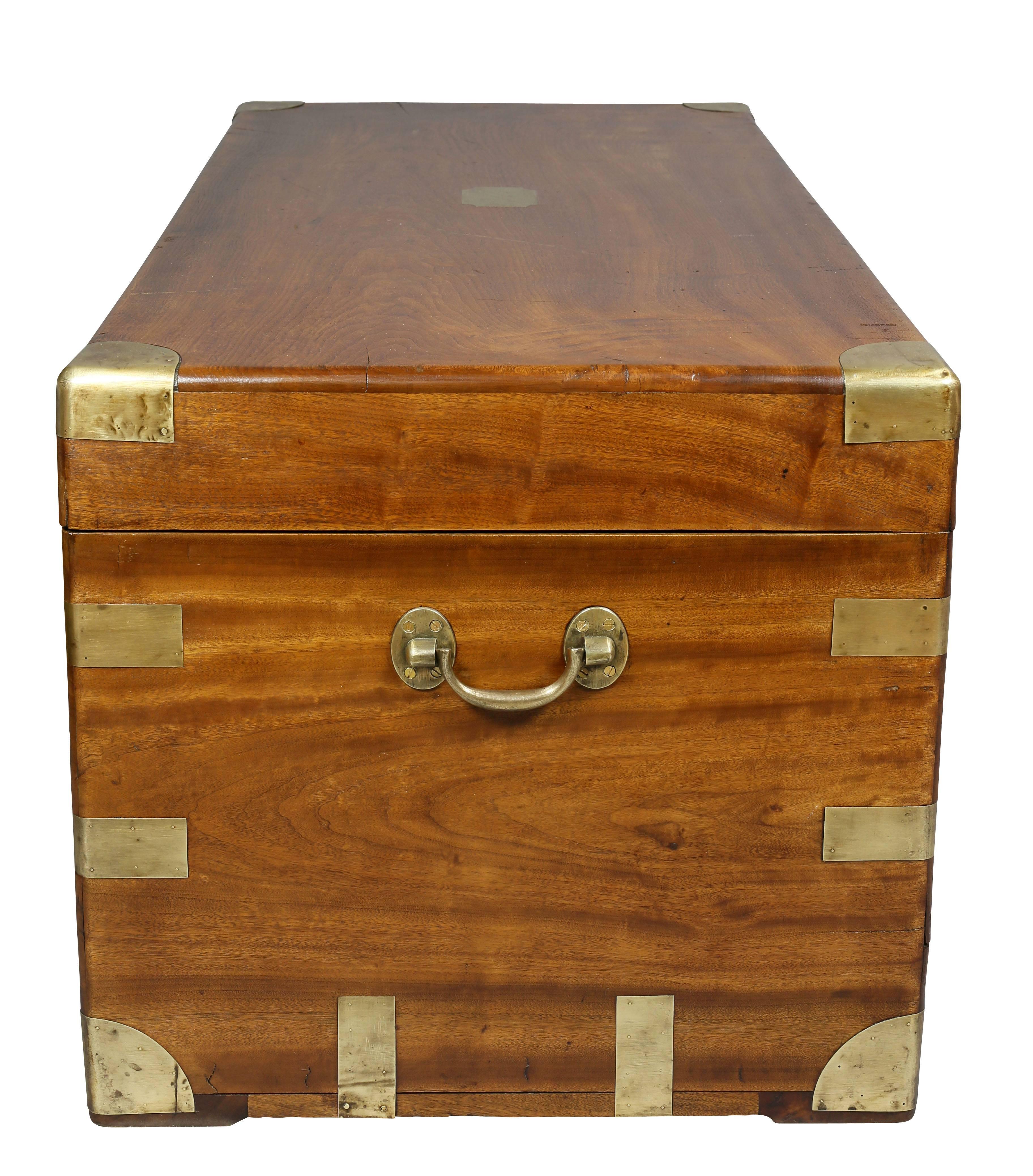 Chinese Export Brass Bound Camphor Wood Trunk 4