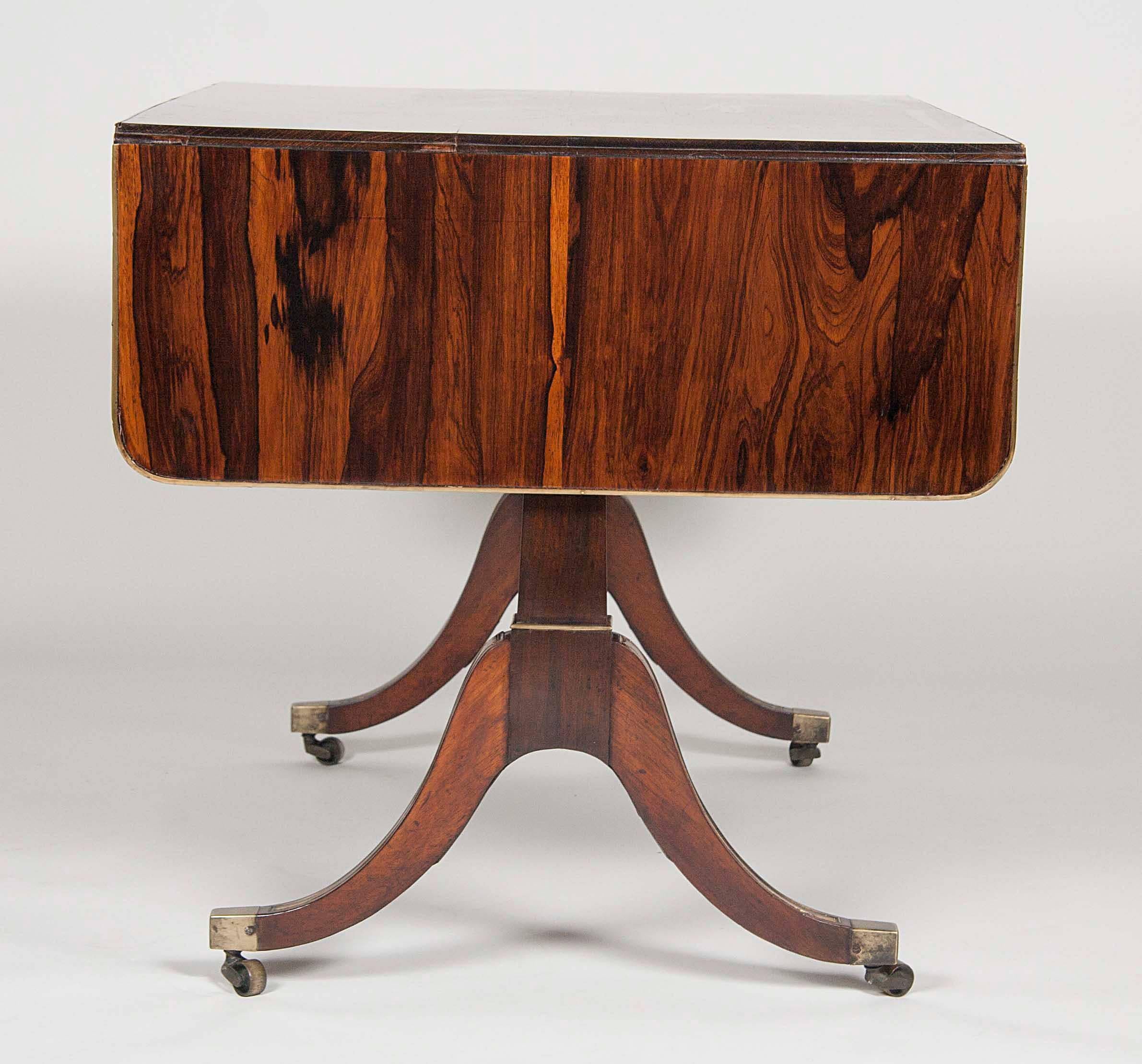 Regency Rosewood and Brass-Mounted Sofa Table 3