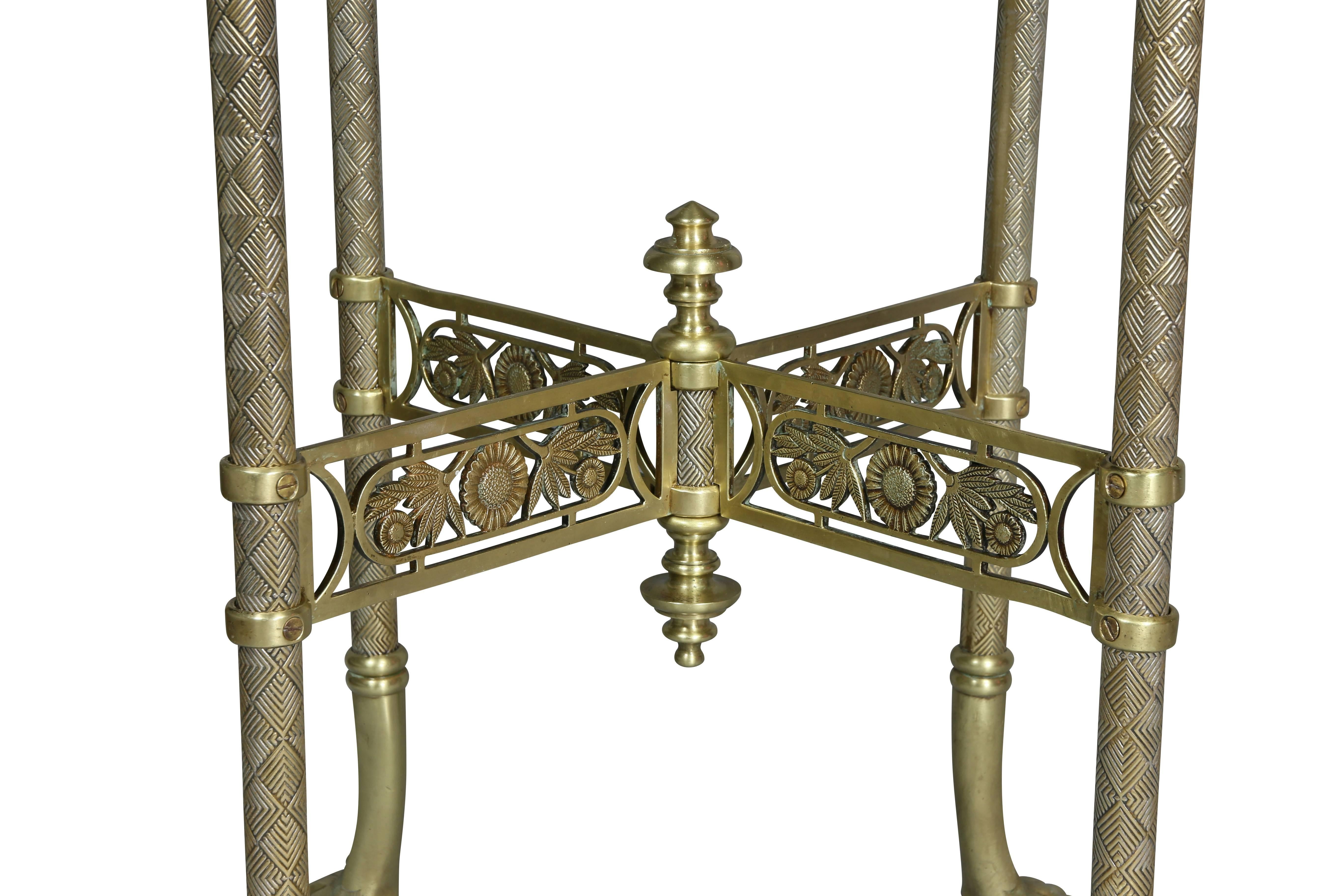 Late 19th Century Unusual American Aesthetic Brass and Silvered Table