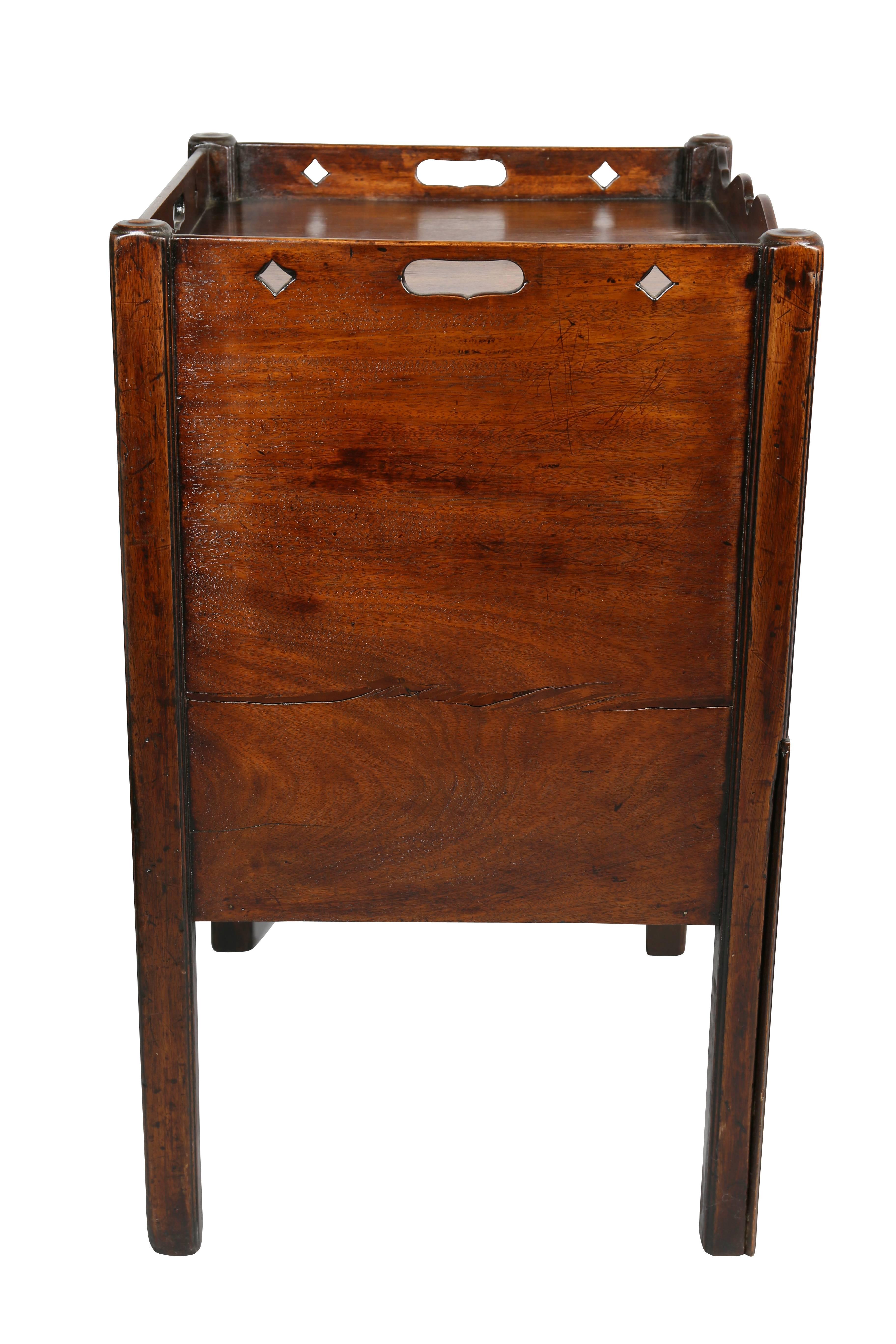 George III Mahogany Bedside Table 1