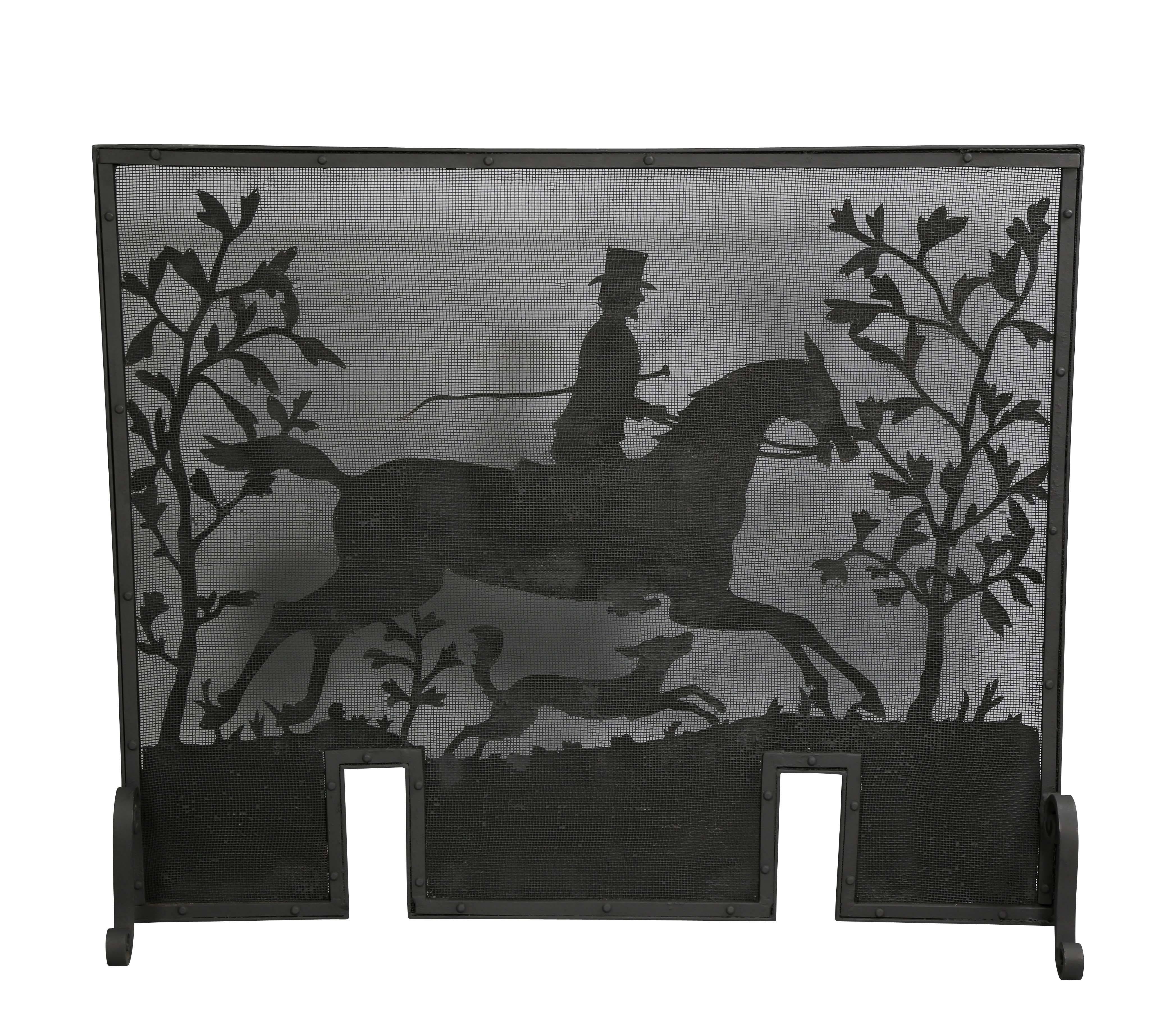 American Arts and Crafts Wrought Iron Fire Screen 2