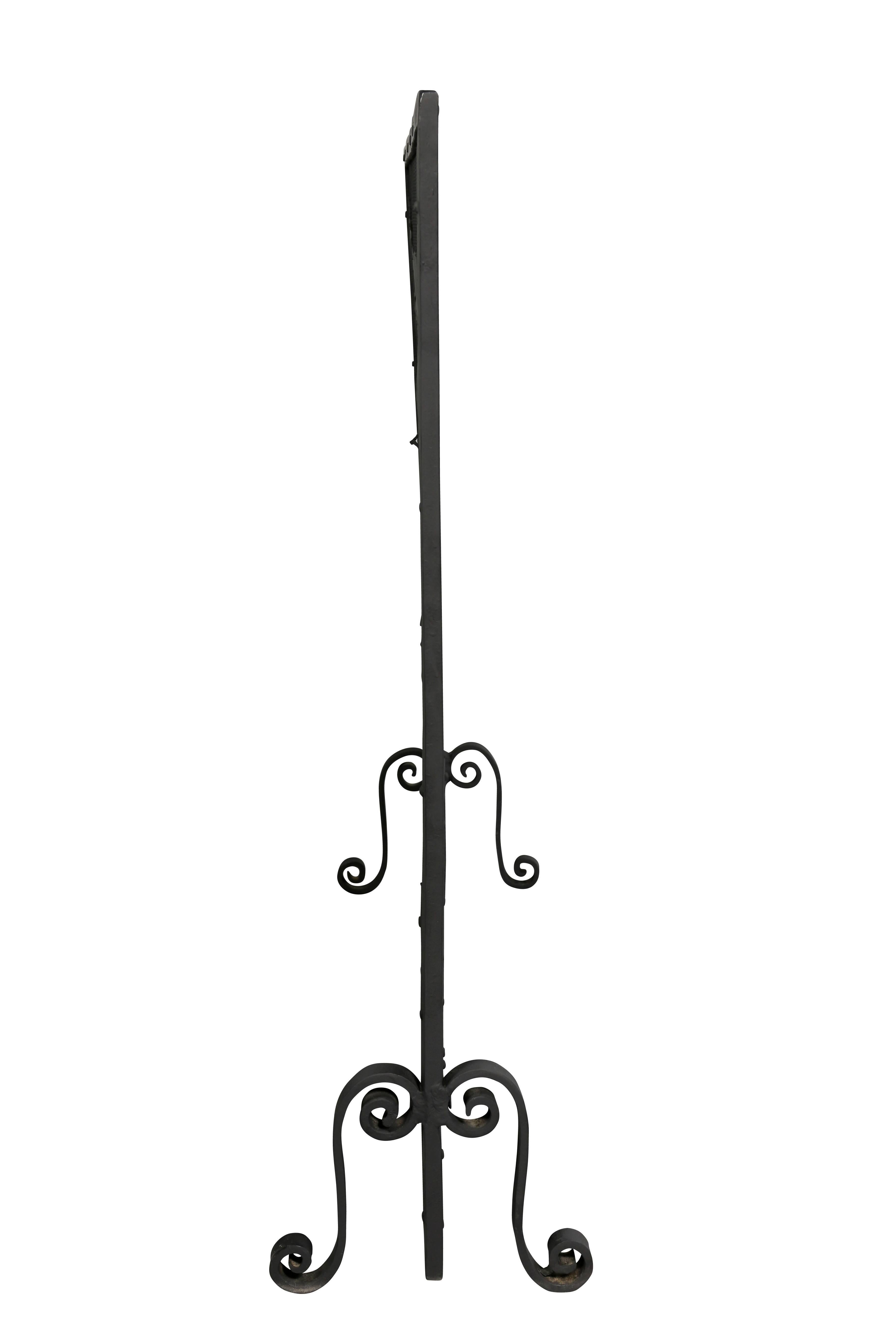 American Arts and Crafts Wrought Iron Fire Screen 1
