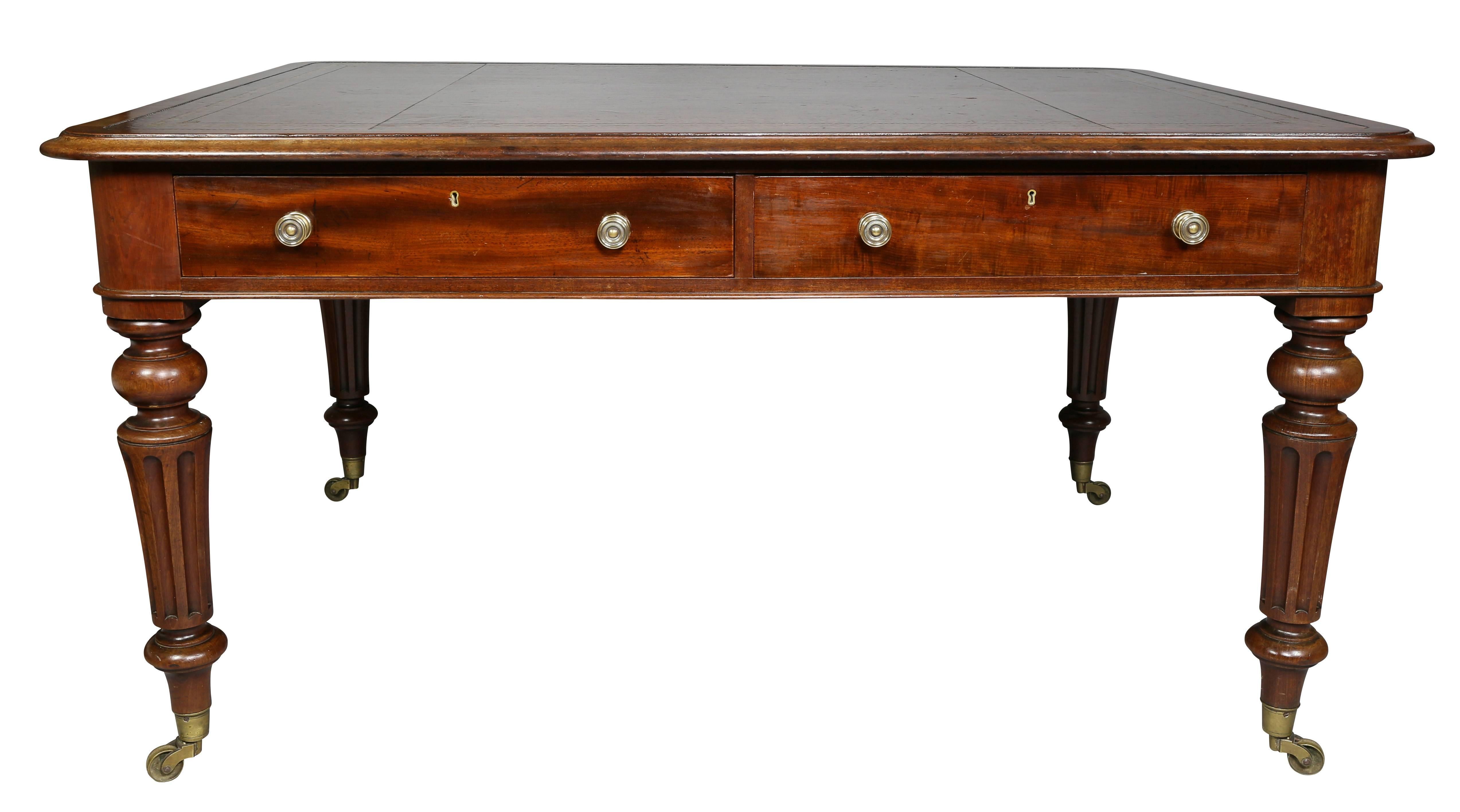 William IV Mahogany Writing Table or Desk 5