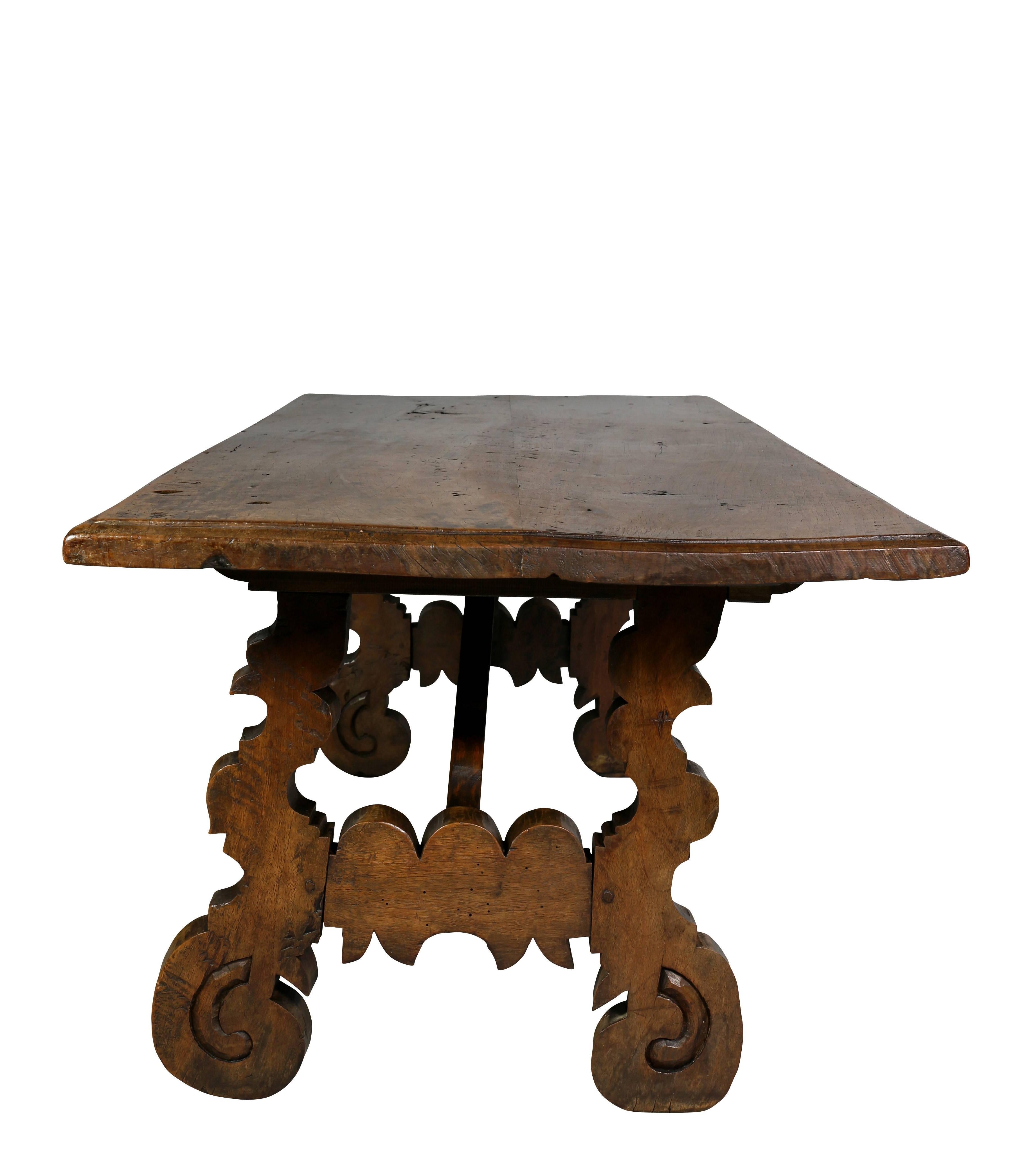 18th Century and Earlier Spanish Colonial Style Walnut Coffee Table