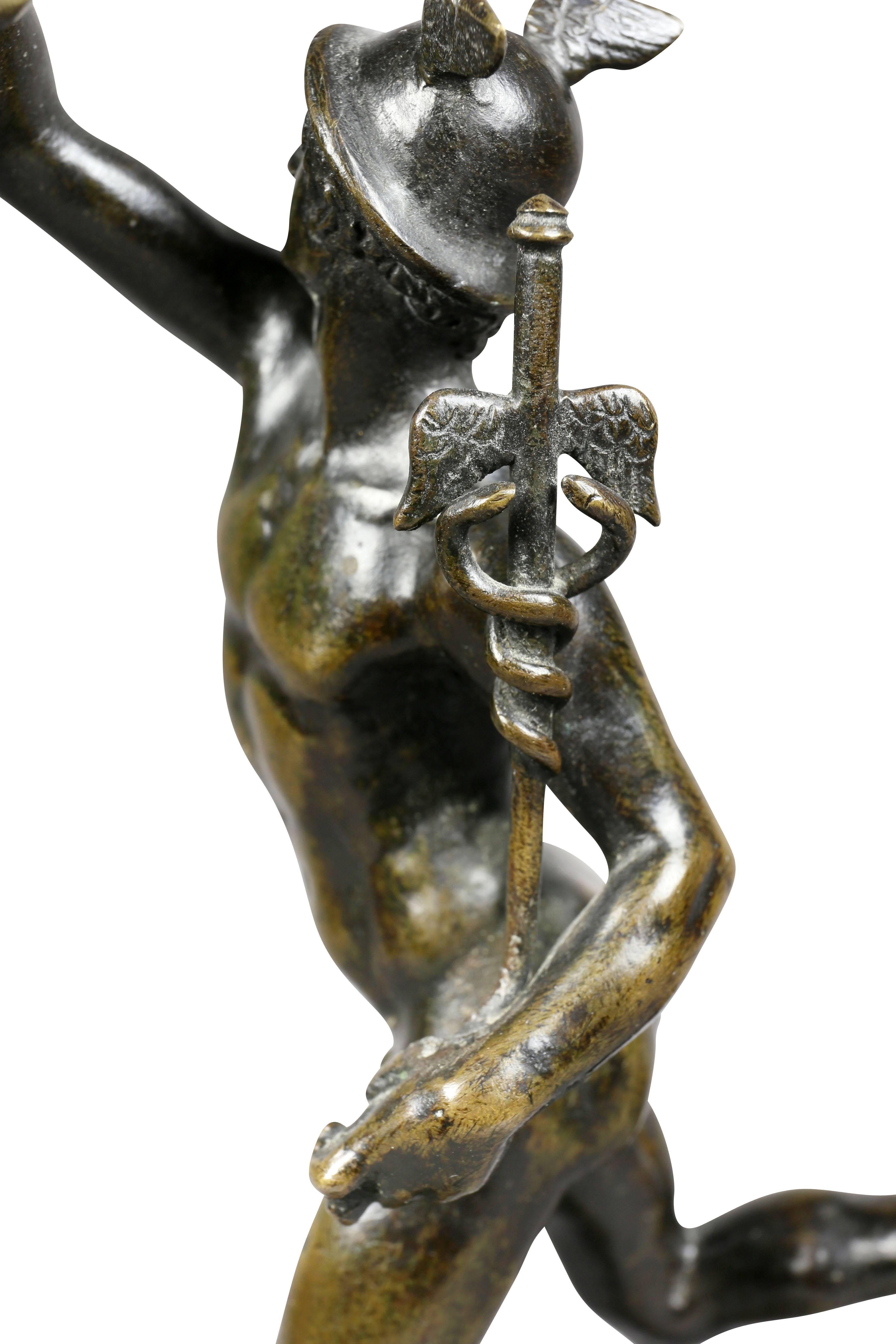 Italian Grand Tour Bronze Figure of Mercury In Good Condition In Essex, MA