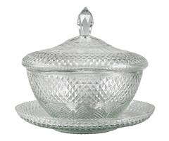 Anglo Irish Cut-Glass Covered Tureen and Underplate