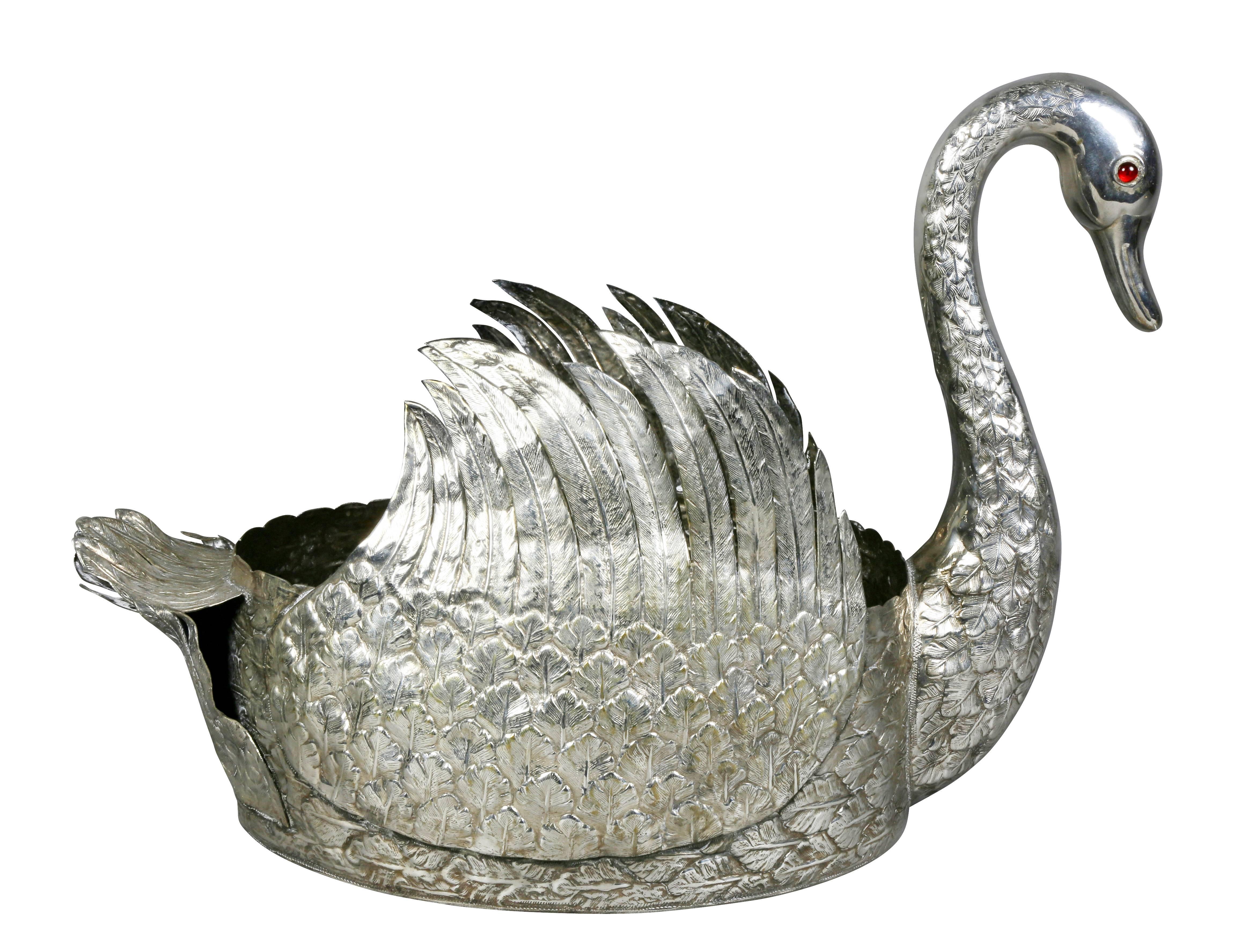 Silver Plated Swan Centerpiece 1