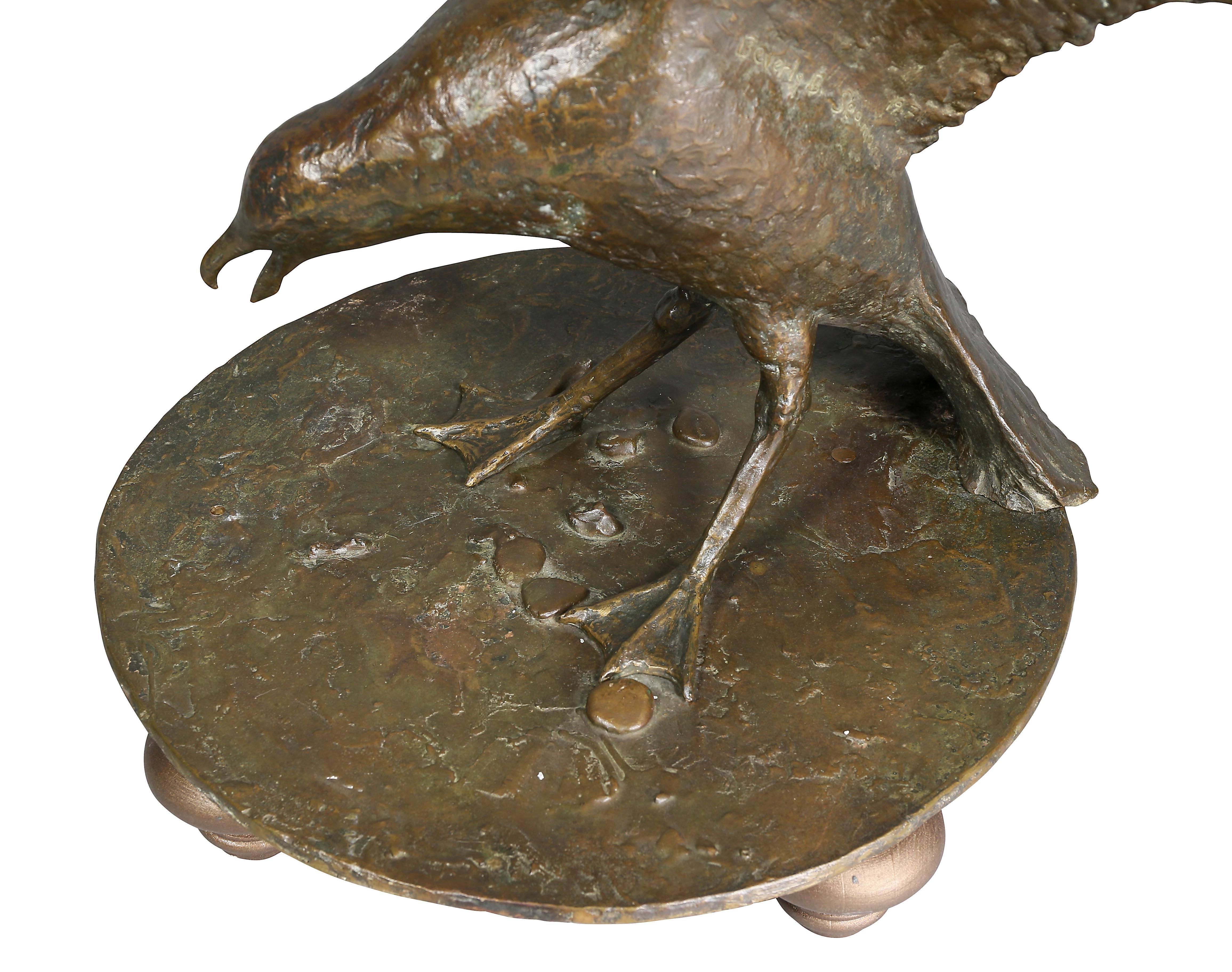 Late 20th Century Large Bronze Sculpture of Seagulls by Beverly Benson Seamans