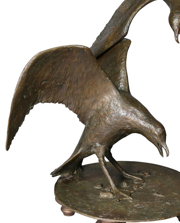 Large Bronze Sculpture of Seagulls by Beverly Benson Seamans For Sale at 1stDibs