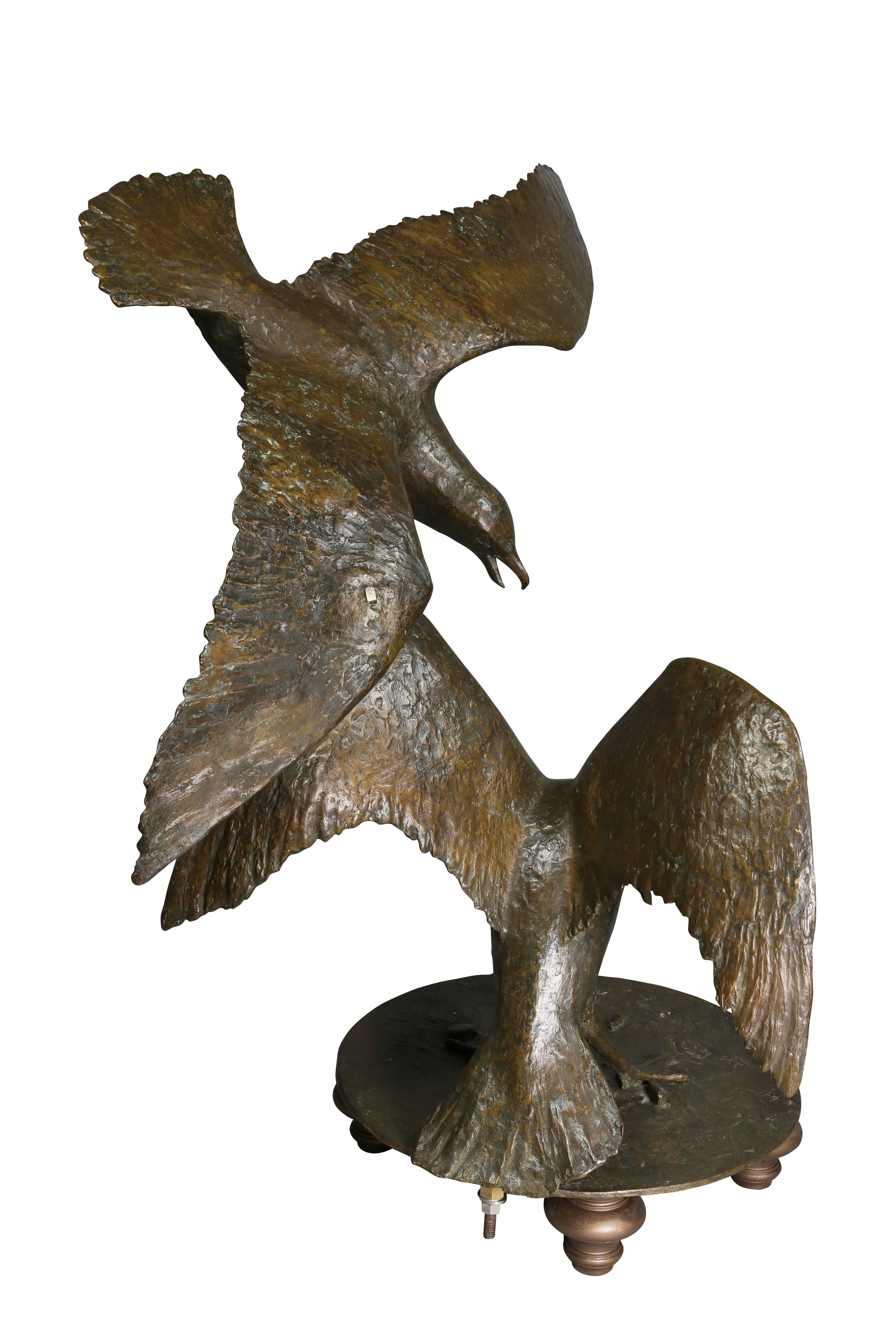 Large Bronze Sculpture of Seagulls by Beverly Benson Seamans 2