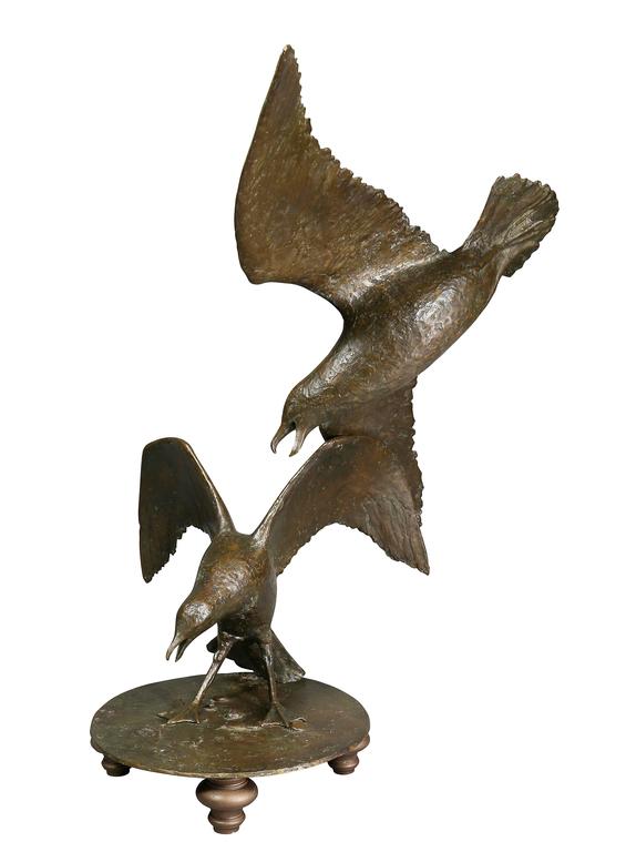 Large Bronze Sculpture of Seagulls by Beverly Benson Seamans For Sale at 1stDibs