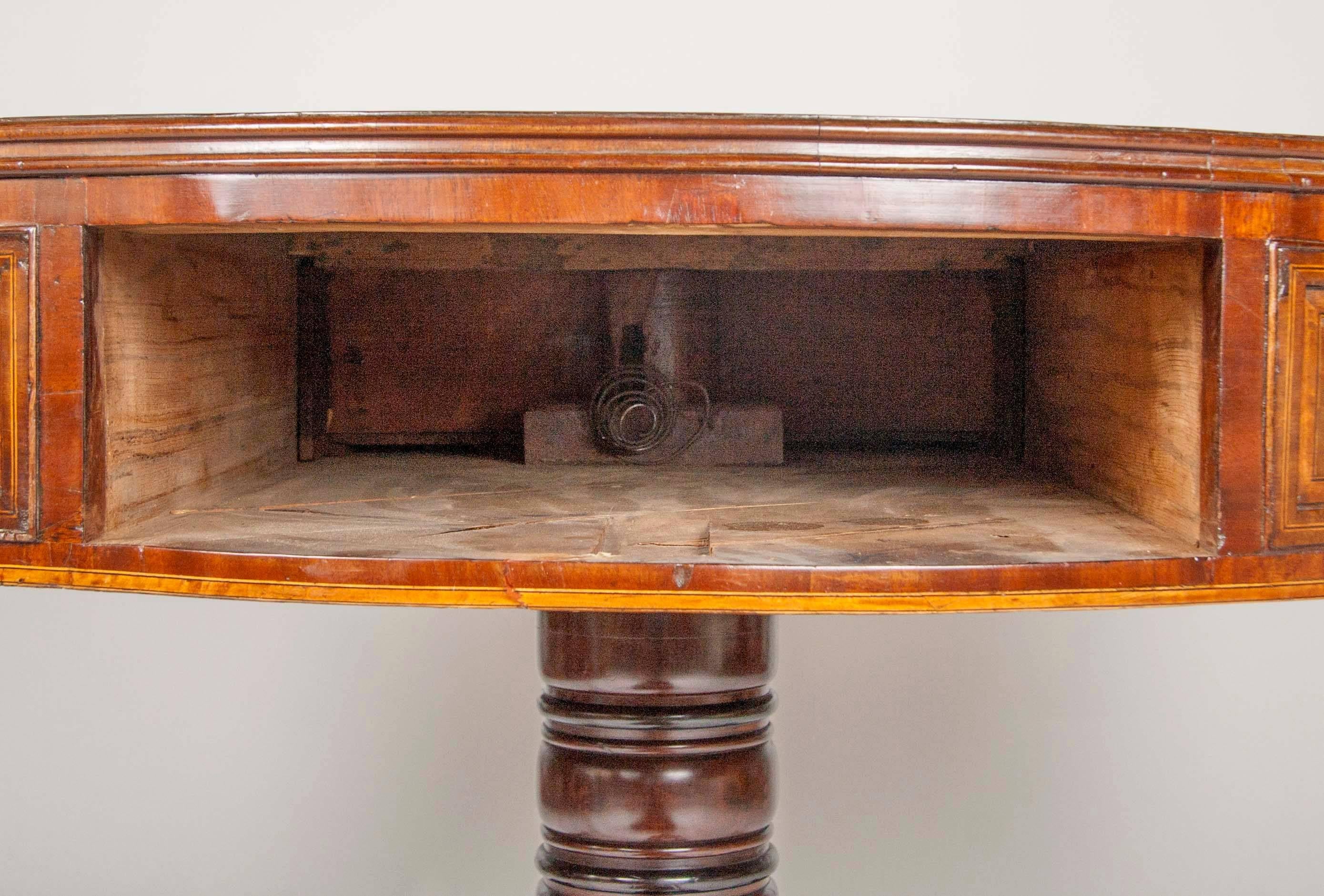 Regency Mahogany and Inlaid Drum Table 2