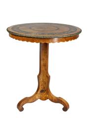 Victorian Marquetry and Brass-Mounted Tilt-Top Table