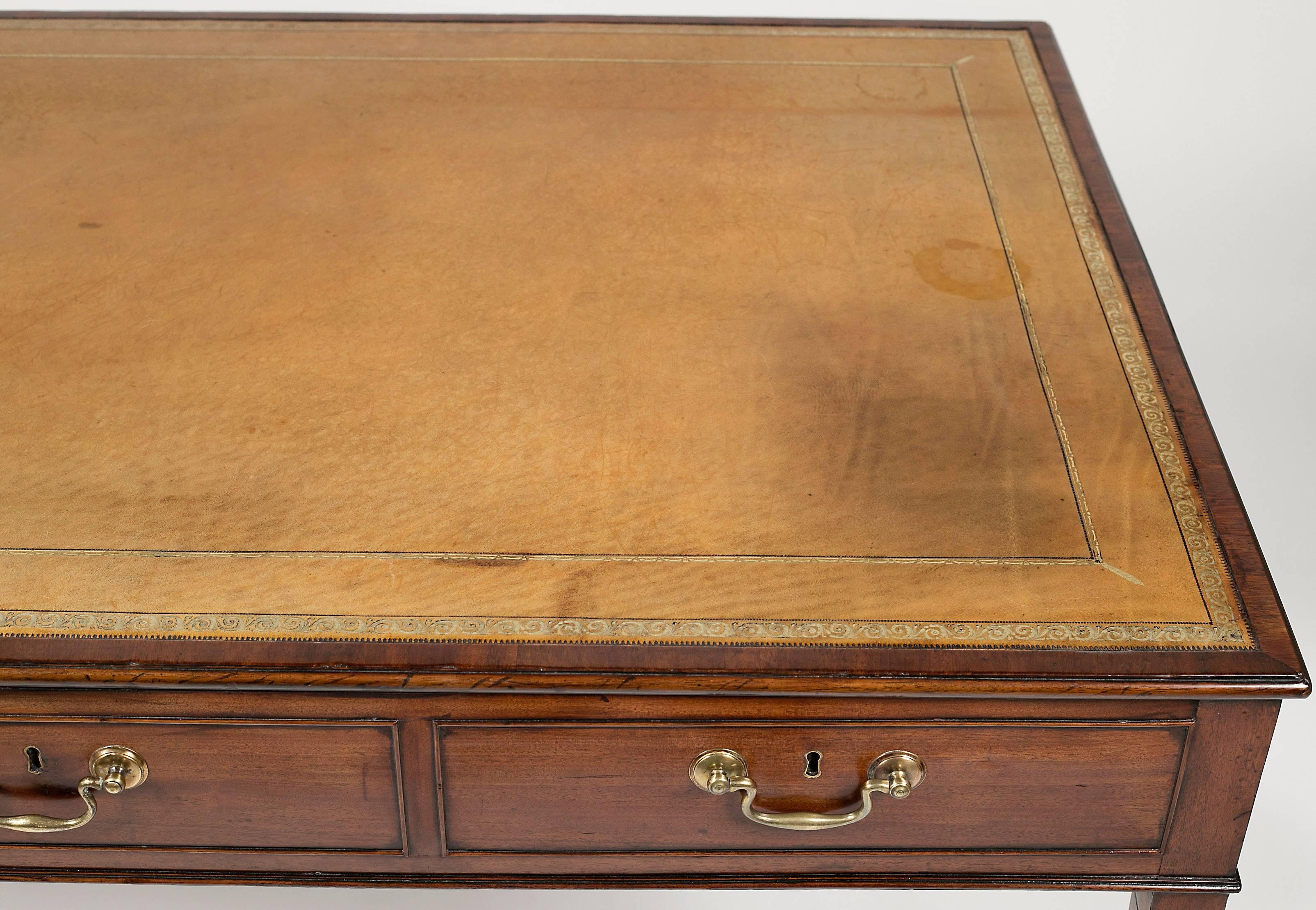George III Mahogany Writing Table or Desk In Excellent Condition In Essex, MA