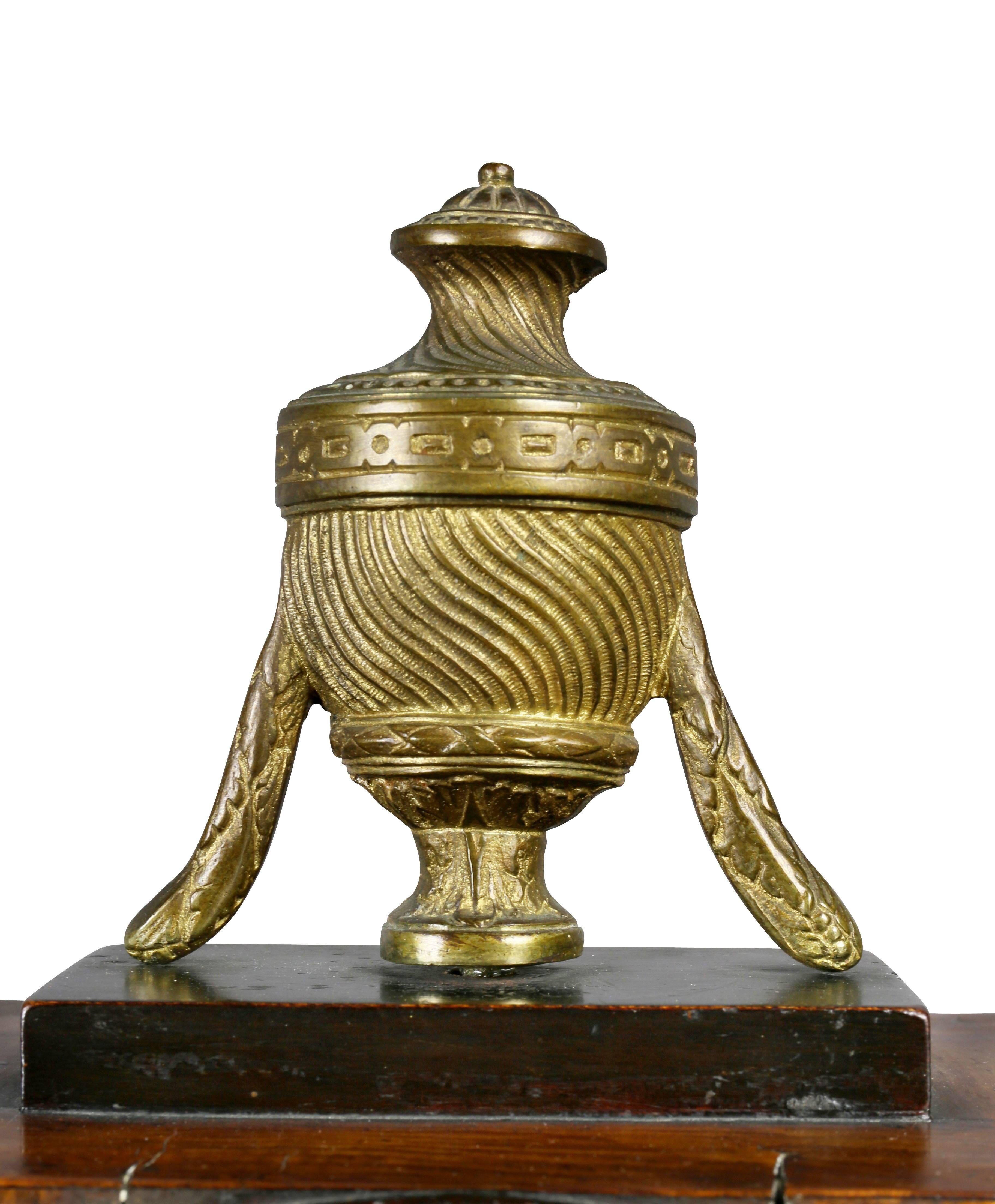 Austrian Biedermeier Fruitwood and Ebonized Mantle Clock