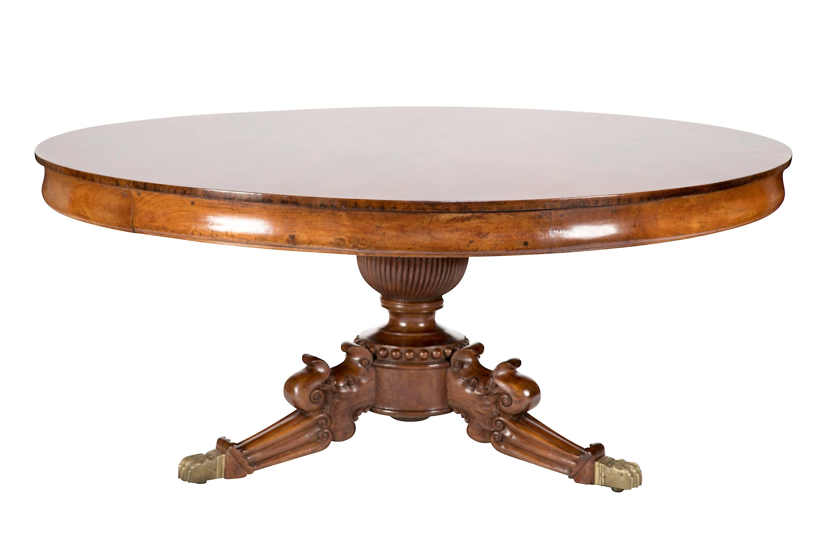  Anglo-Indian Padouk Wood Circular Center/Dining Table 1