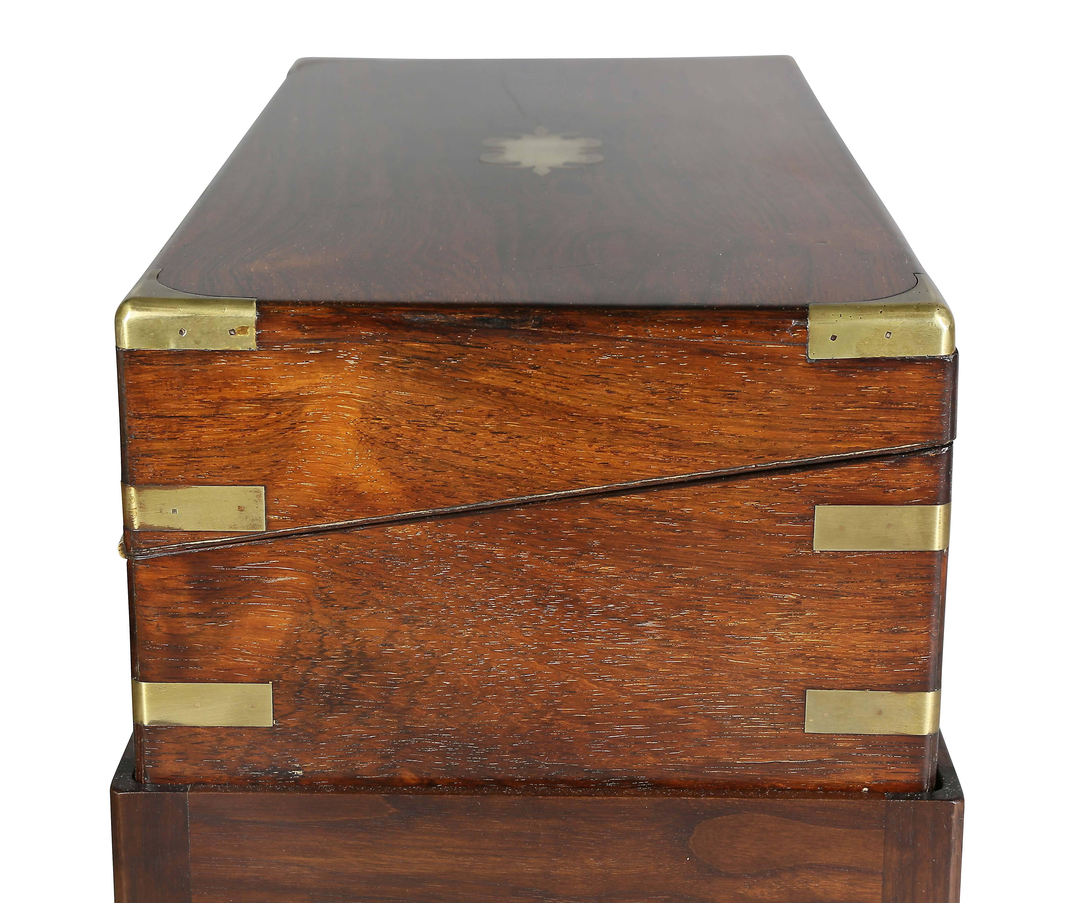 Historic Early Victorian Rosewood and Brass-Mounted Box on Stand 3