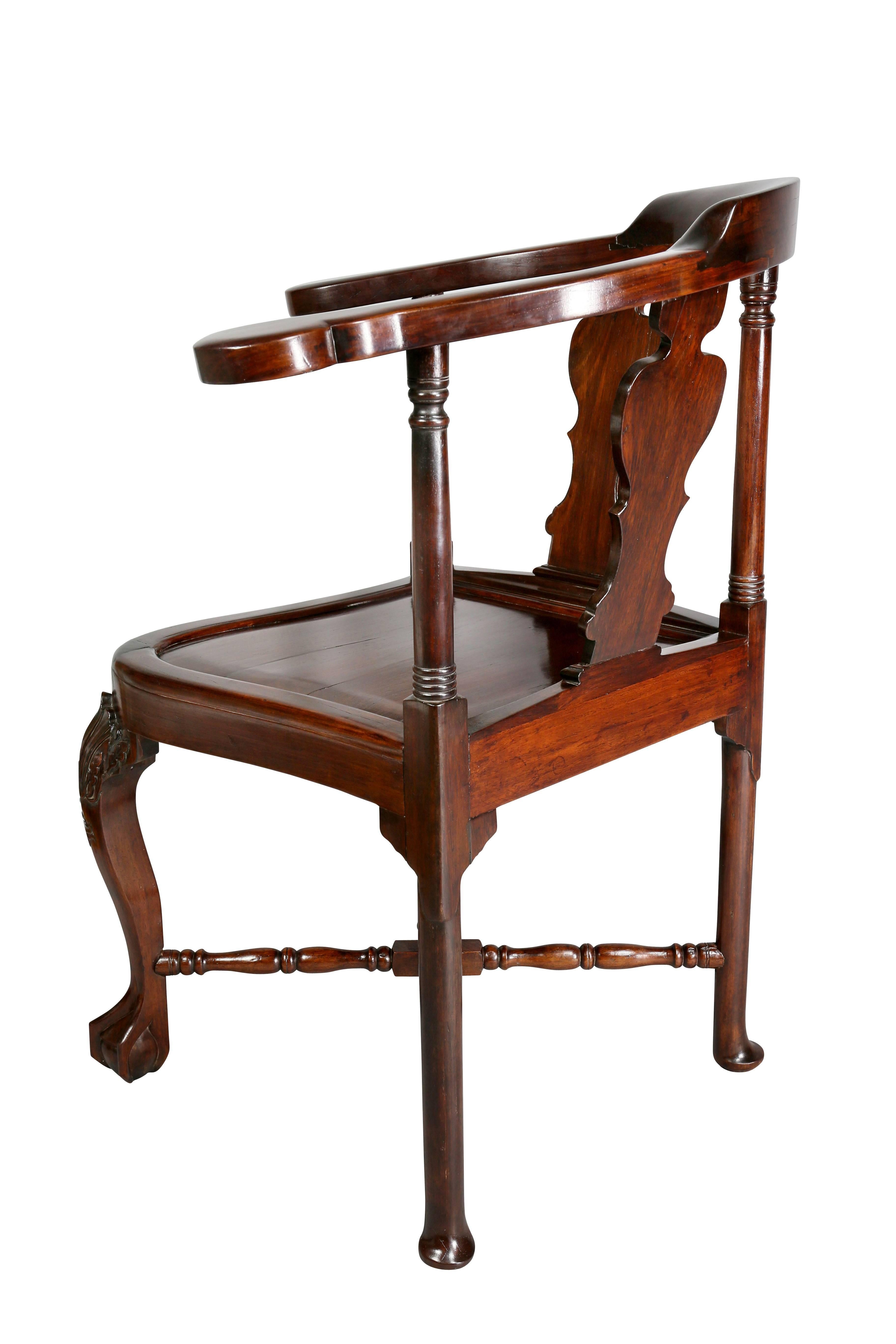 Chinese Export Hardwood Corner Chair 1