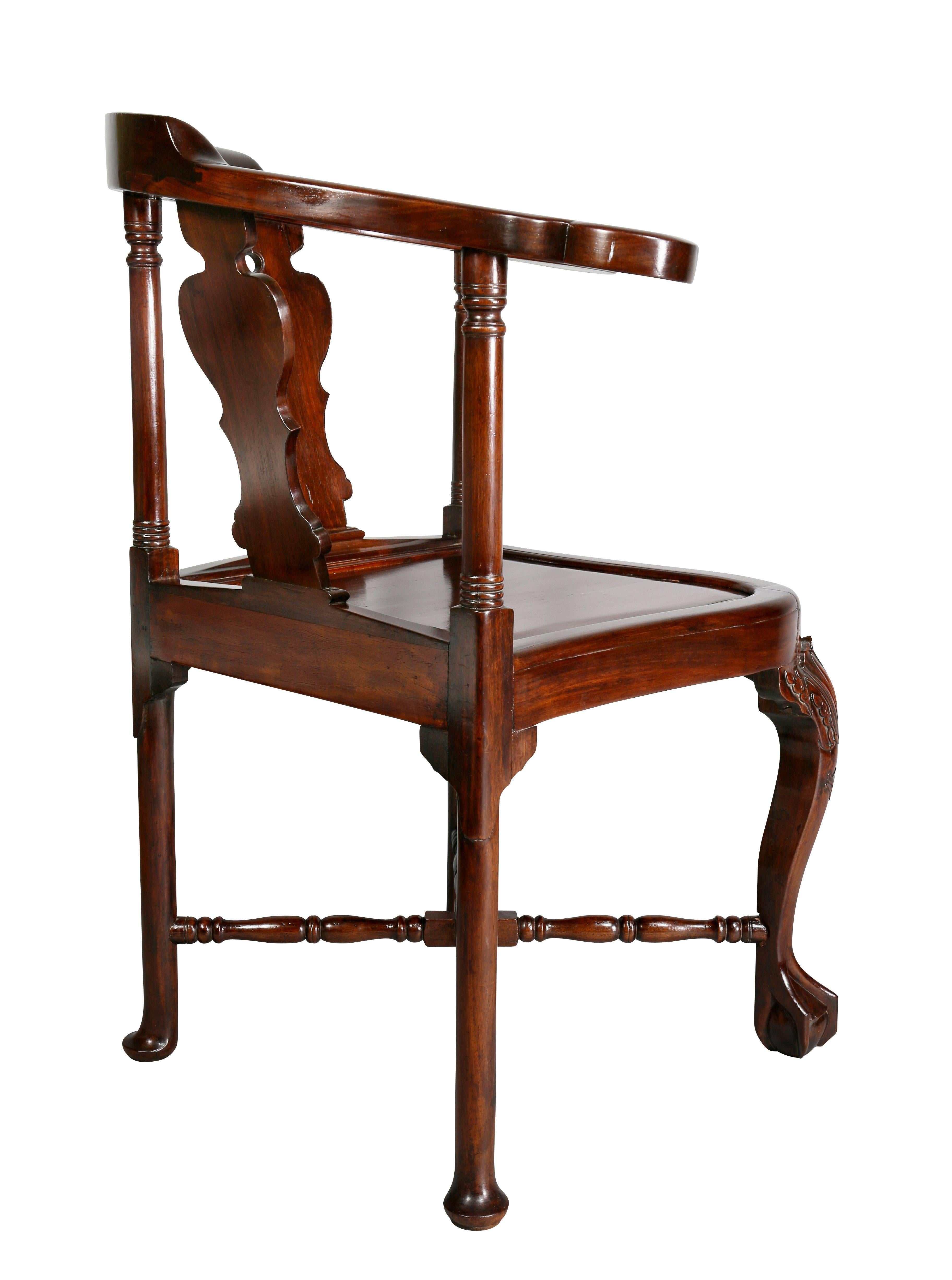 Chinese Export Hardwood Corner Chair 2