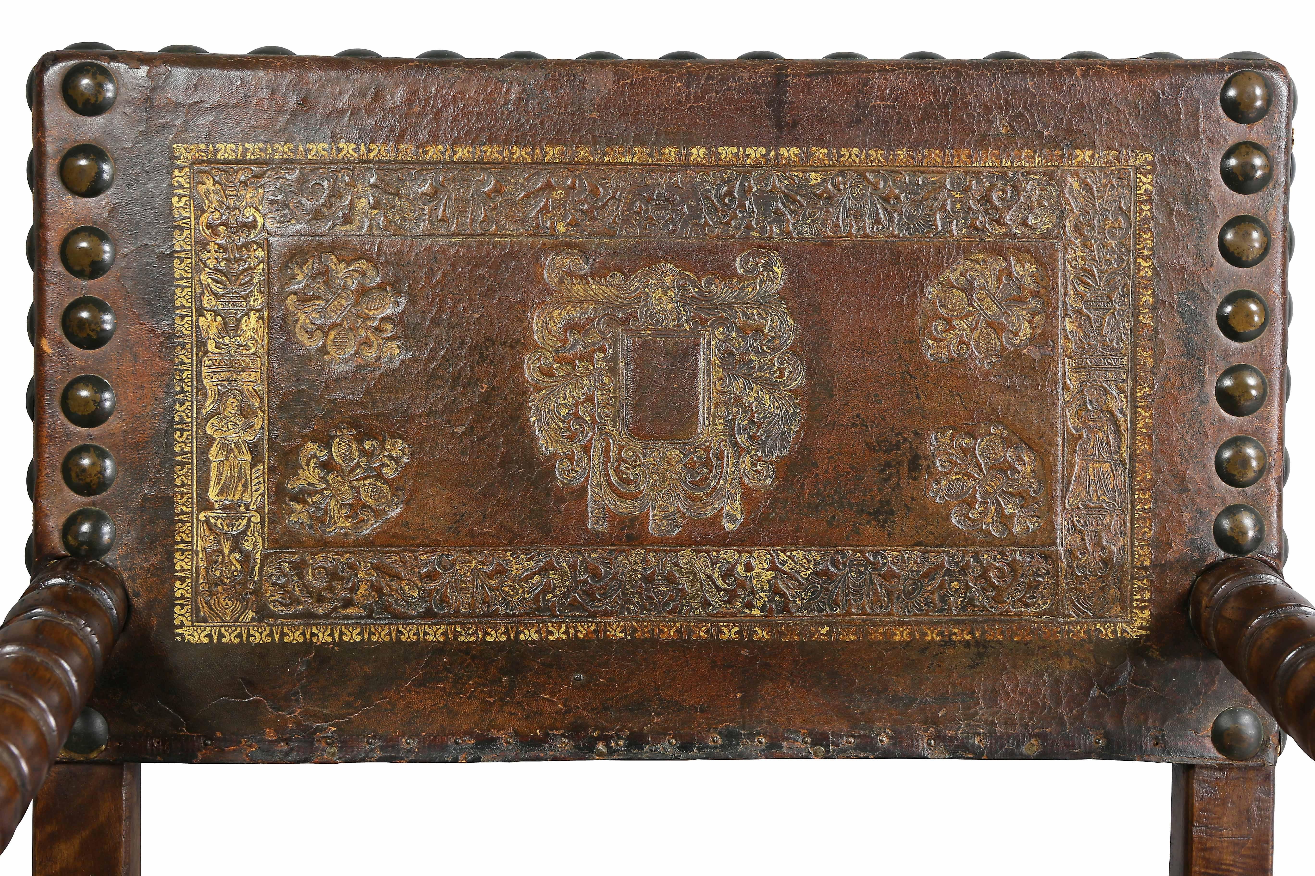 European Flemish Baroque Walnut Armchair