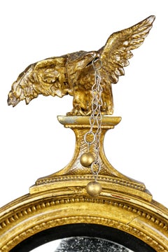 Regency Giltwood Girondole/Convex Mirror