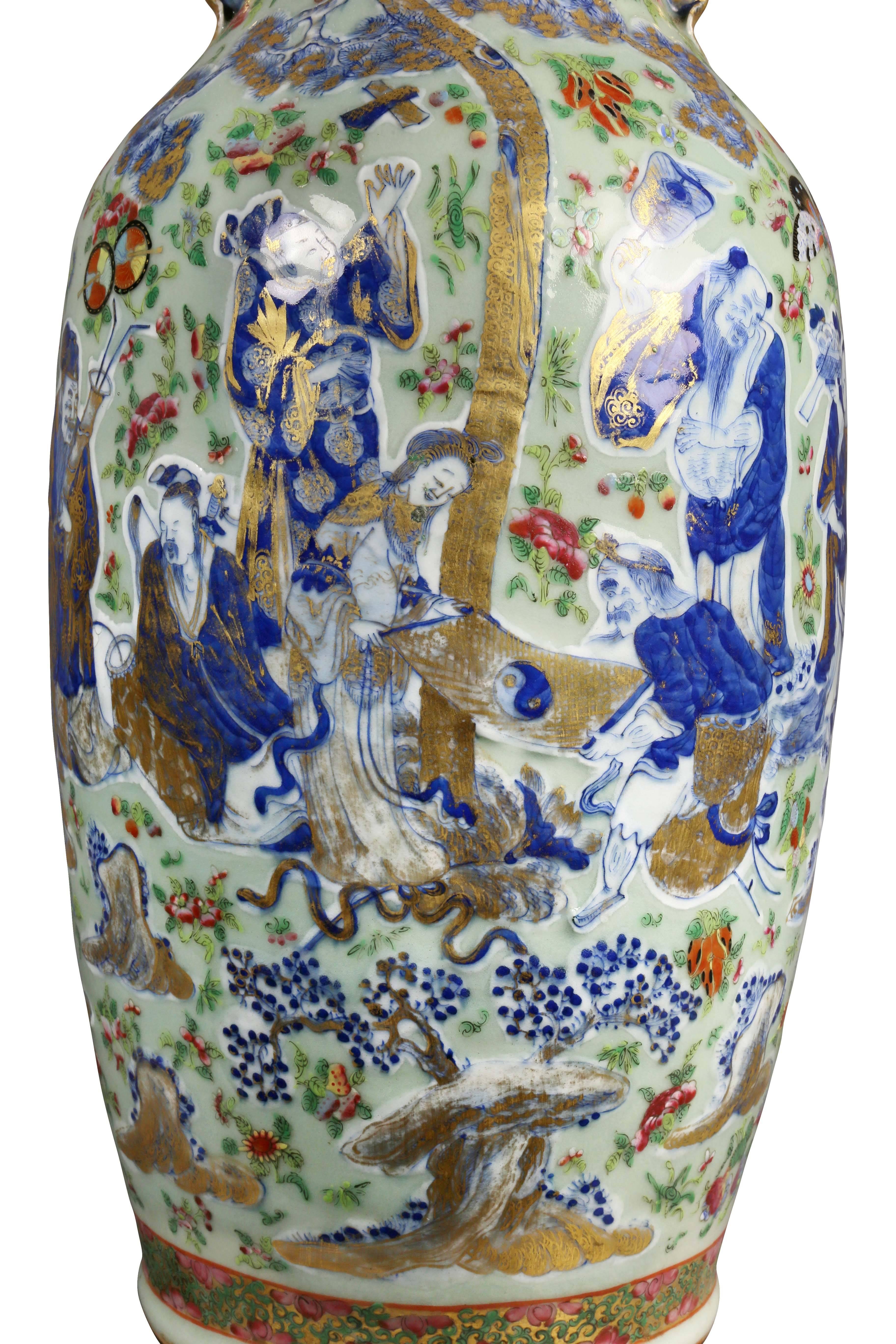 19th Century Chinese Export Large Vase/Lamp