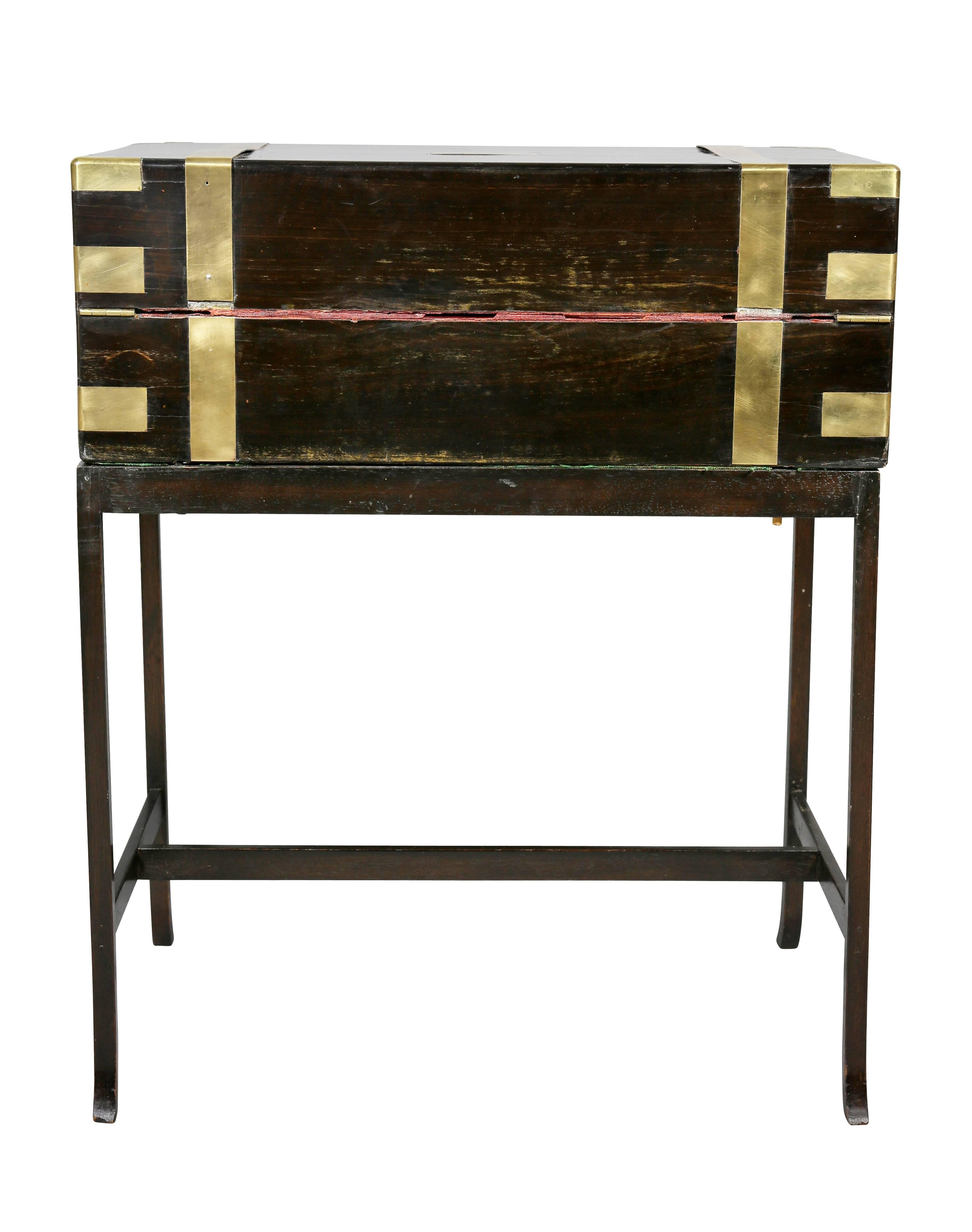 Early Victorian Calamander Lap Desk on Stand 5