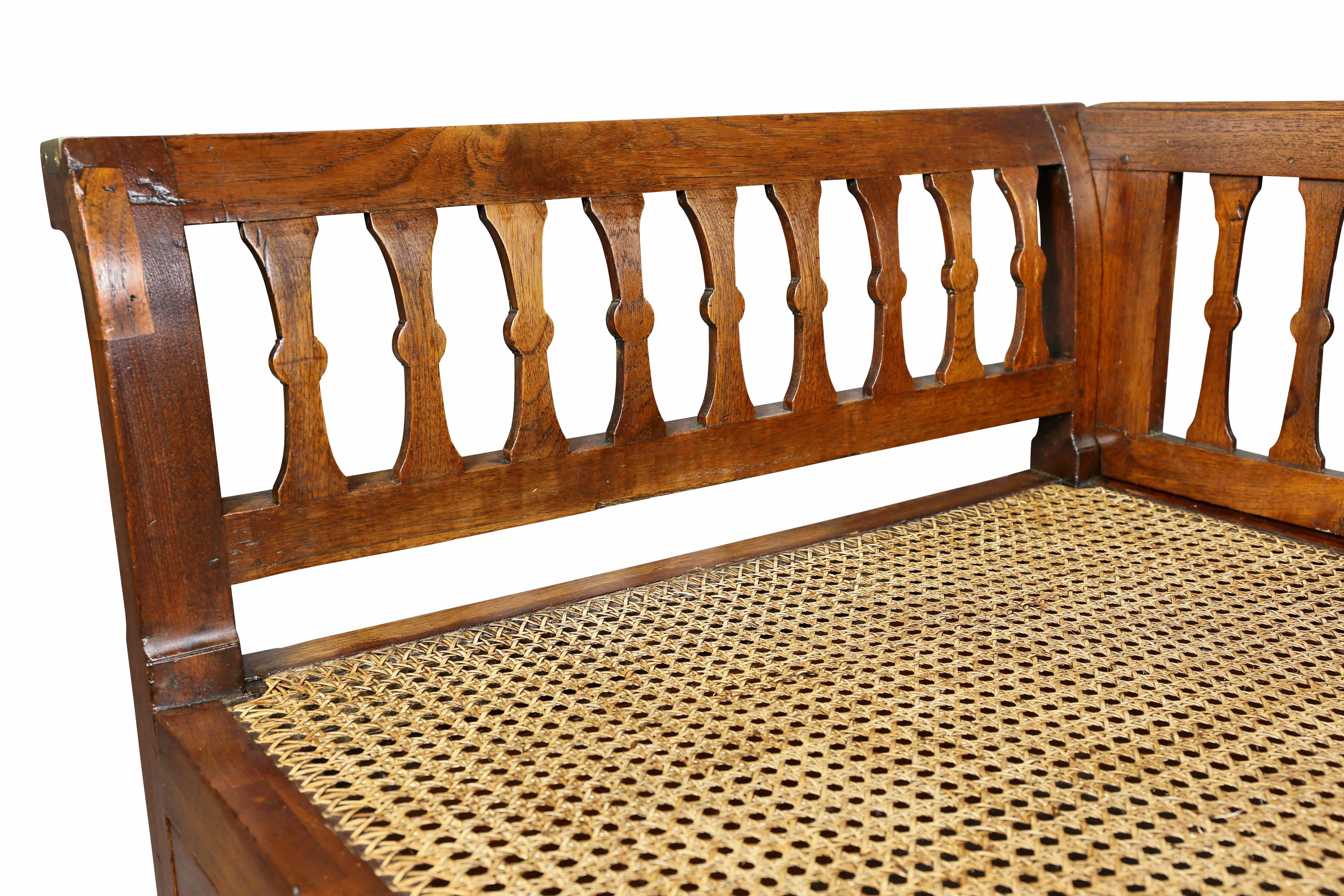 Anglo-Indian Teakwood Campaign Daybed In Good Condition In Essex, MA