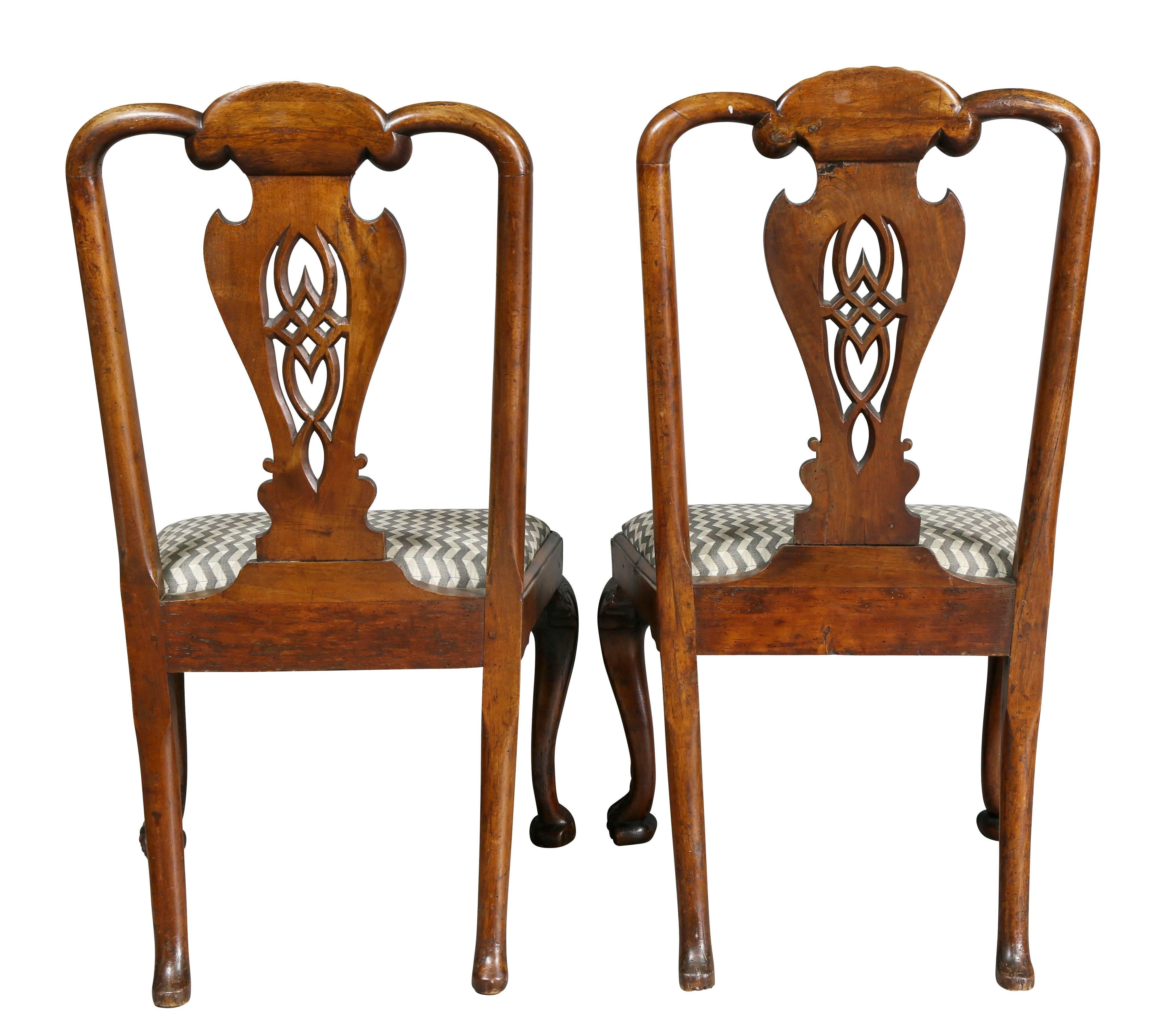 Pair of George II Walnut Side Chairs 4