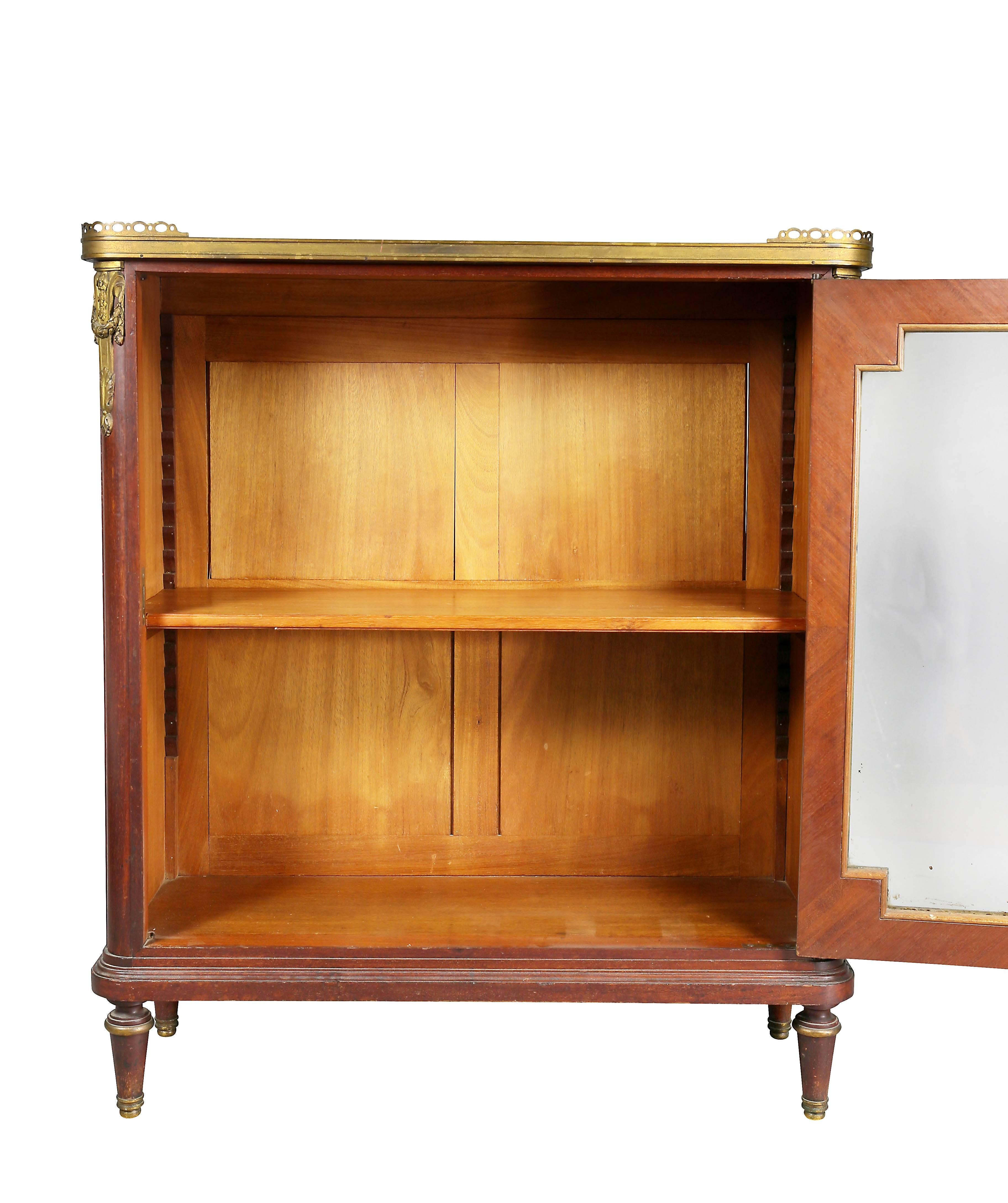 Louis XVI Style Tulipwood and Ormolu-Mounted Petit Cabinet In Good Condition In Essex, MA