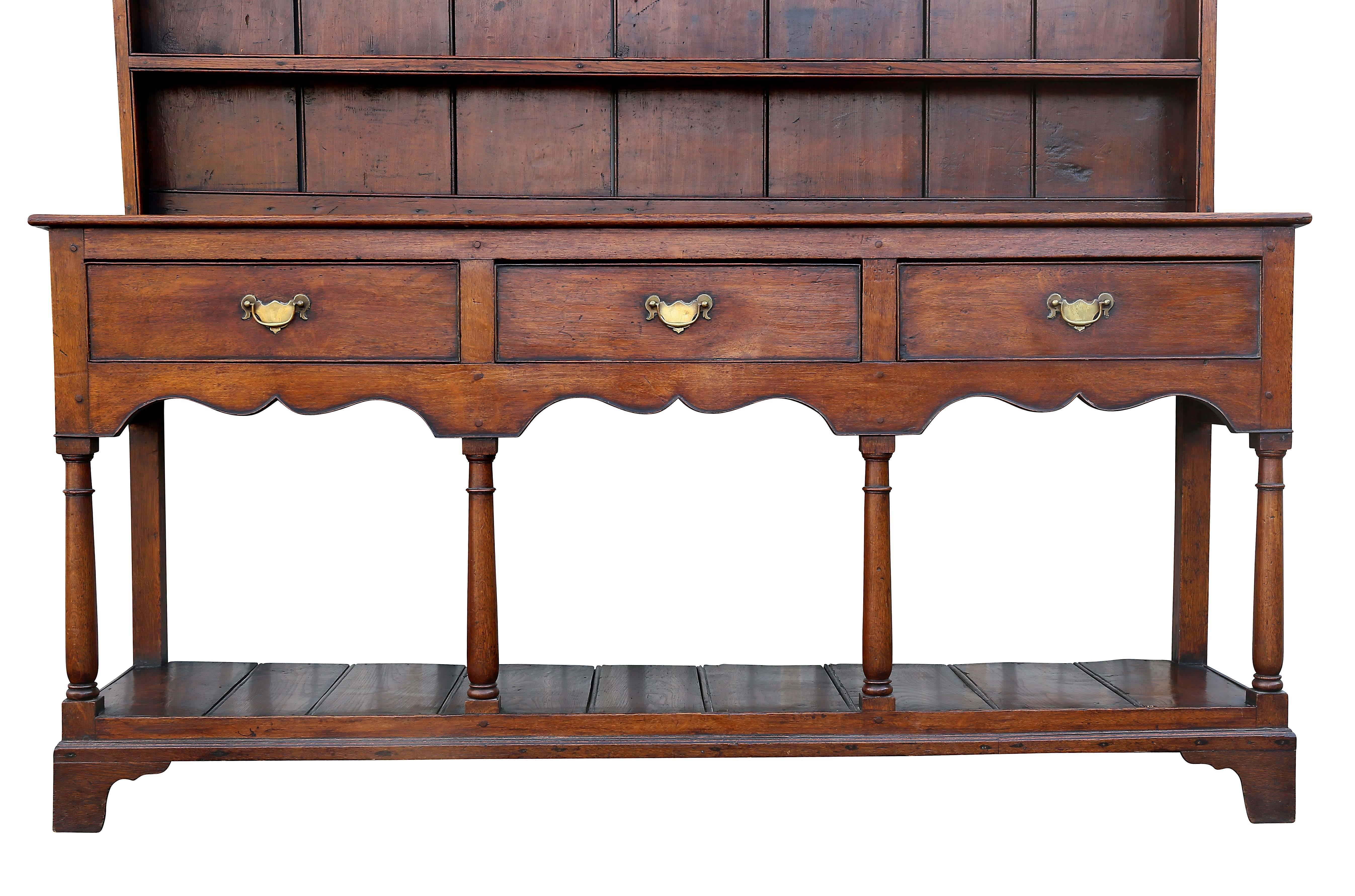 George III Oak Welsh Dresser In Good Condition In Essex, MA