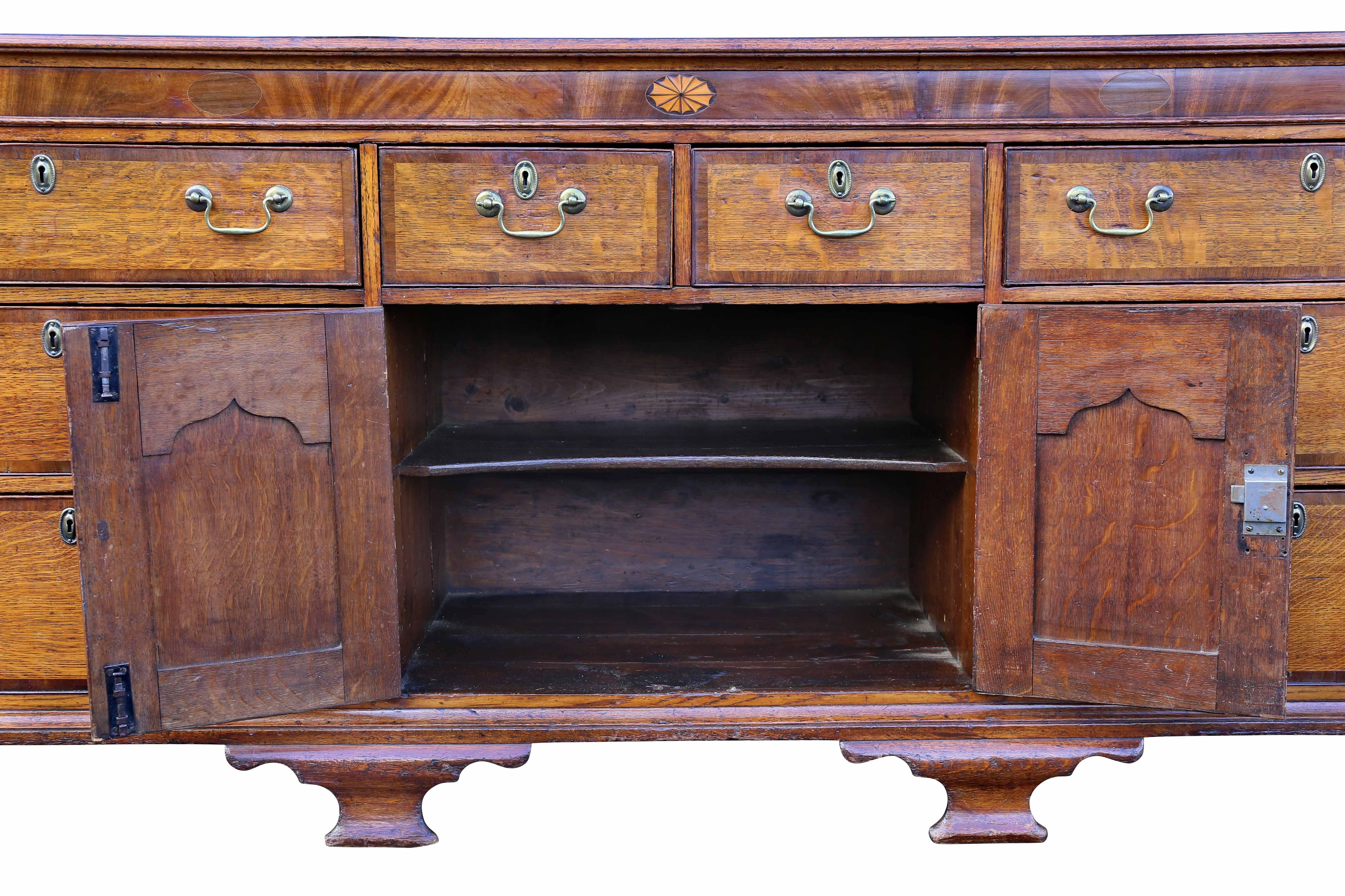 George III Oak and Mahogany Dresser or Sideboard 2