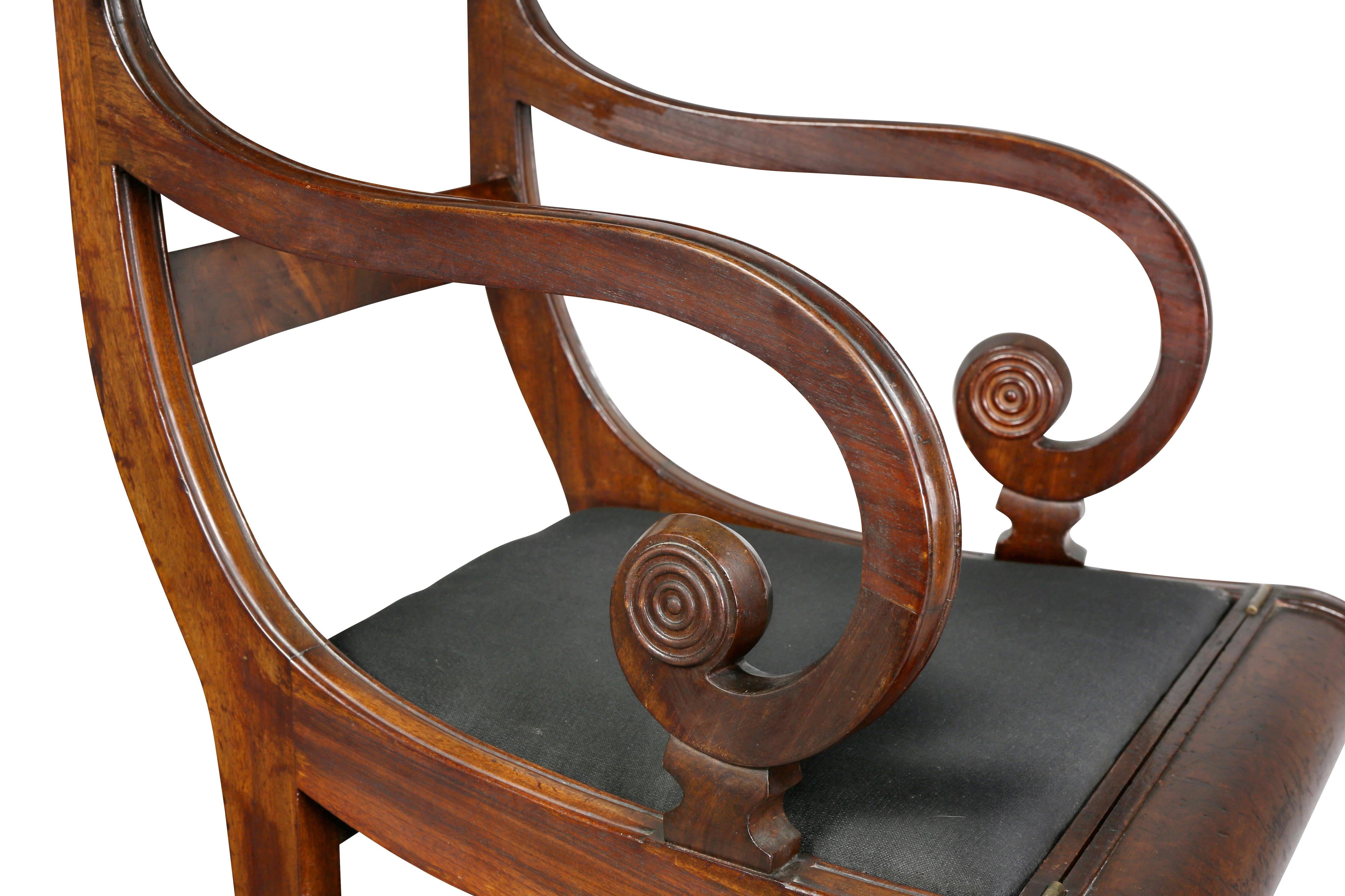 Regency Mahogany Metamorphic Armchair In Good Condition For Sale In Essex, MA