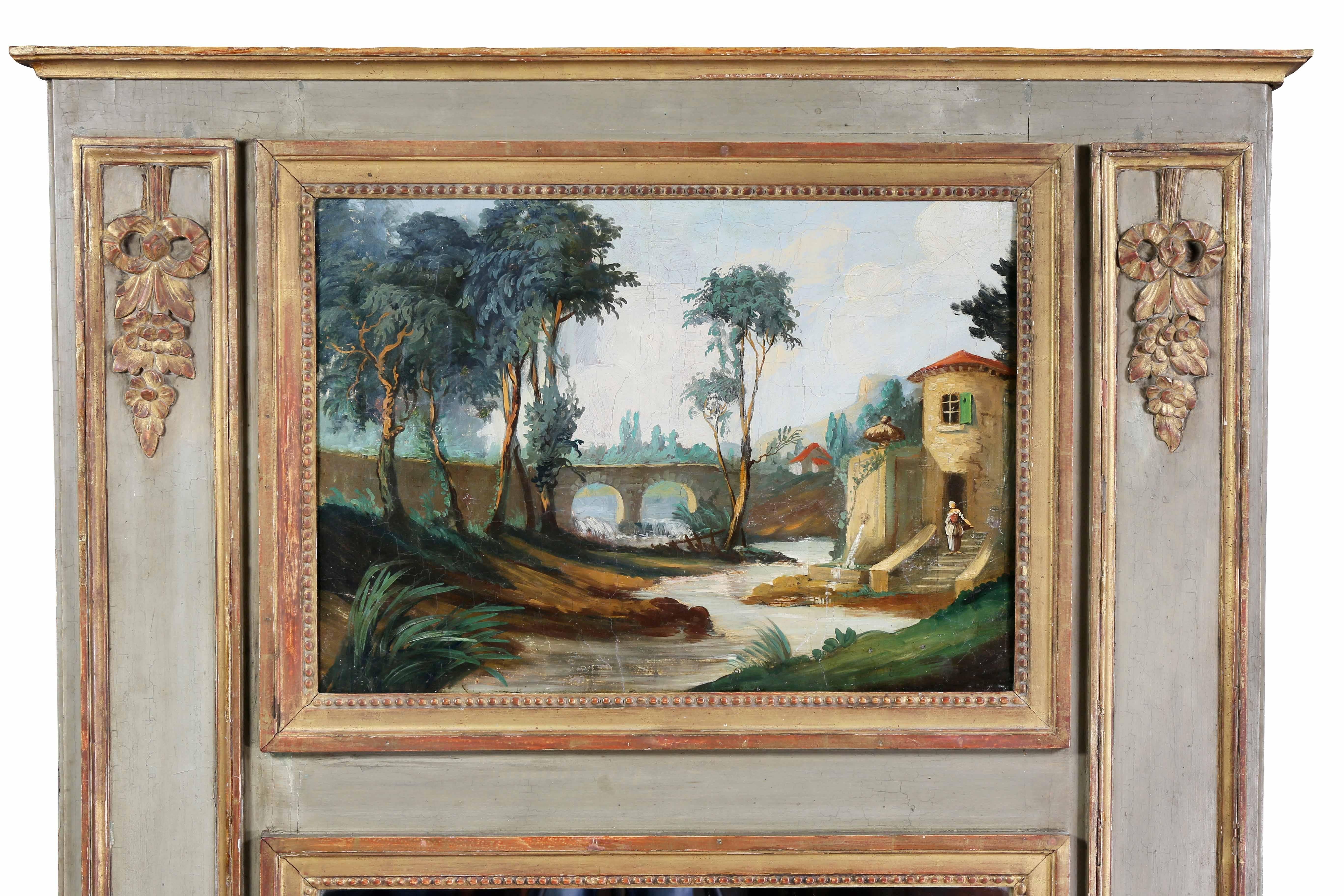 With Italianate oil on canvas panel over a mirror plate set in a greenish gray frame. Provenance; Fogg estate.