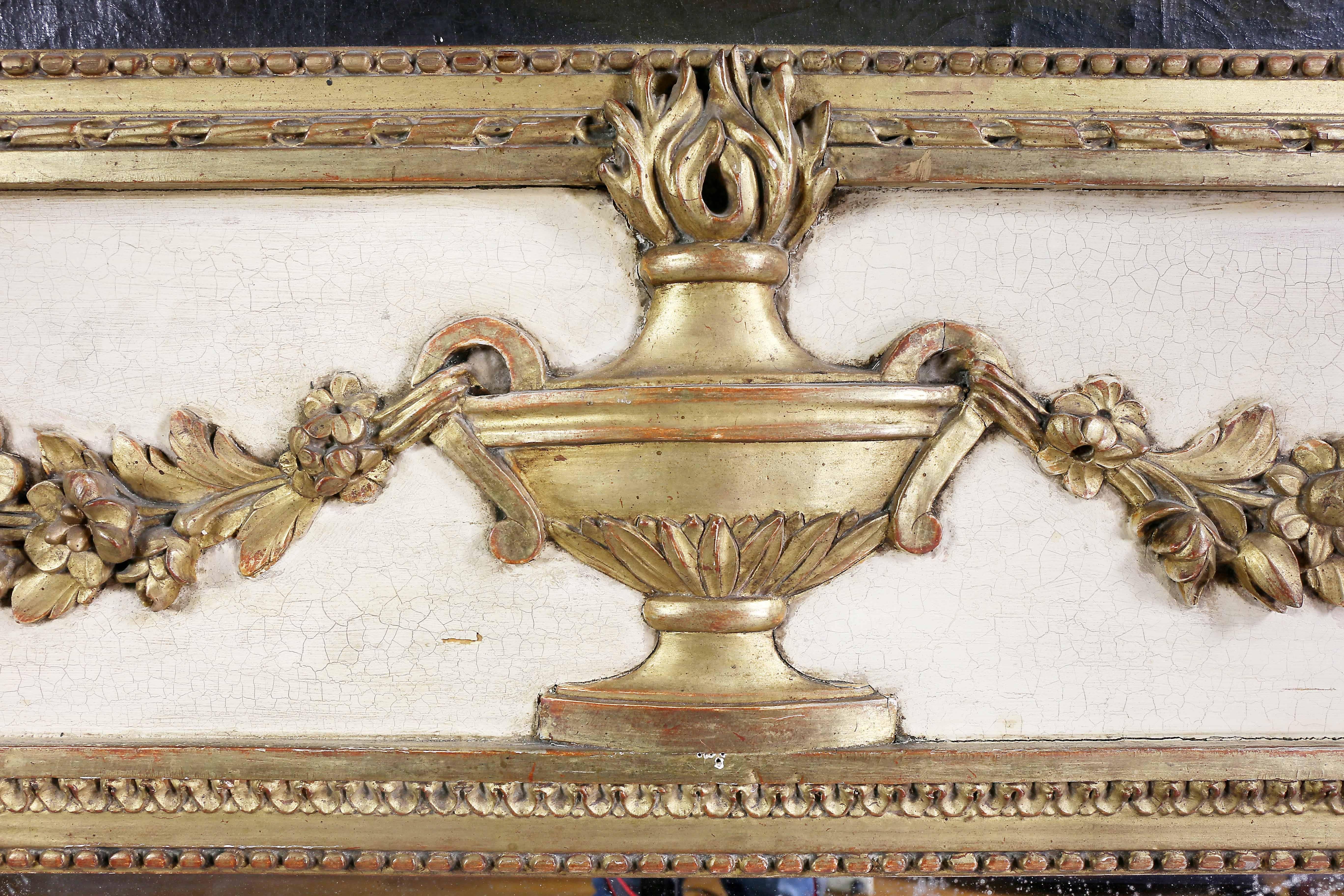 Louis XVI Style Giltwood and Crème Painted Trumeau 3