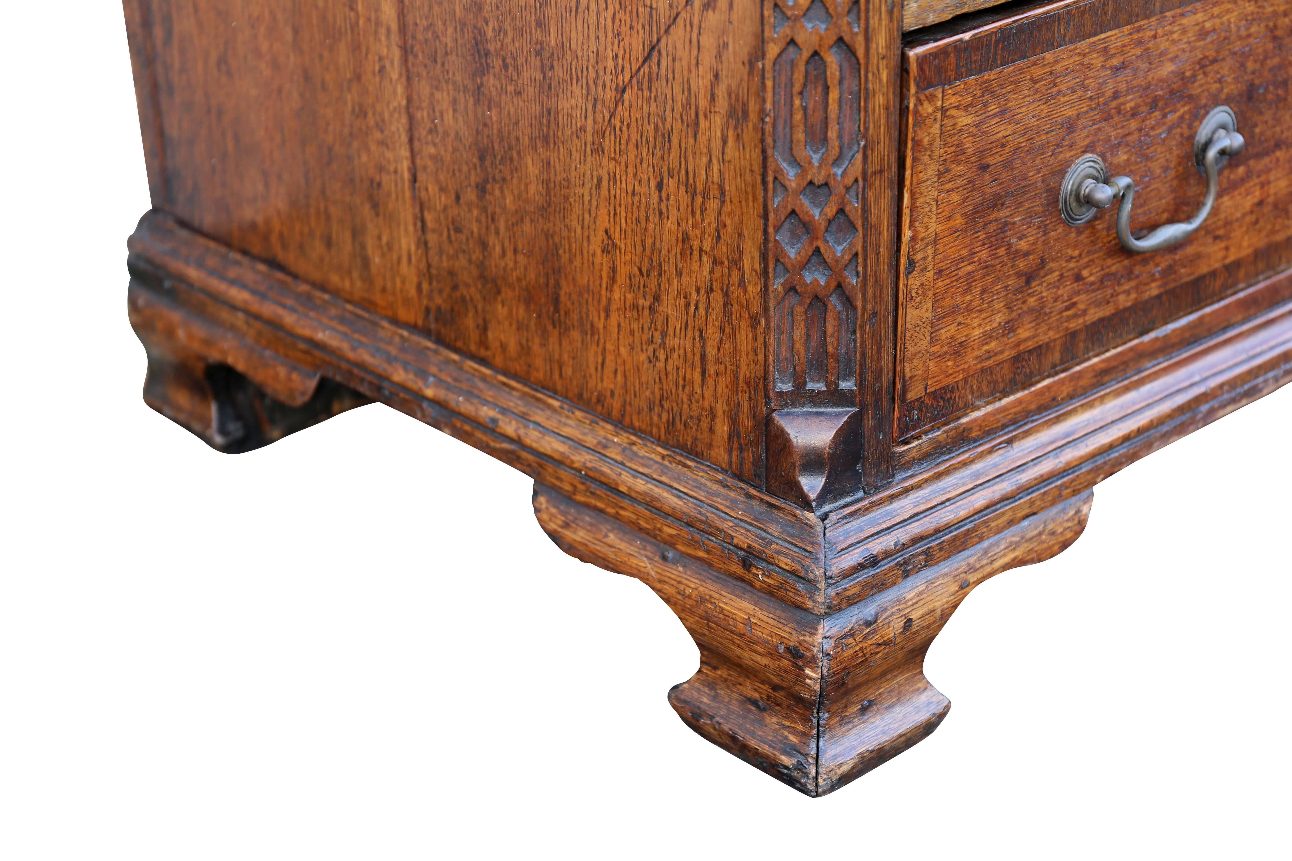 George III Oak and Inlaid Cupboard or Dresser 3