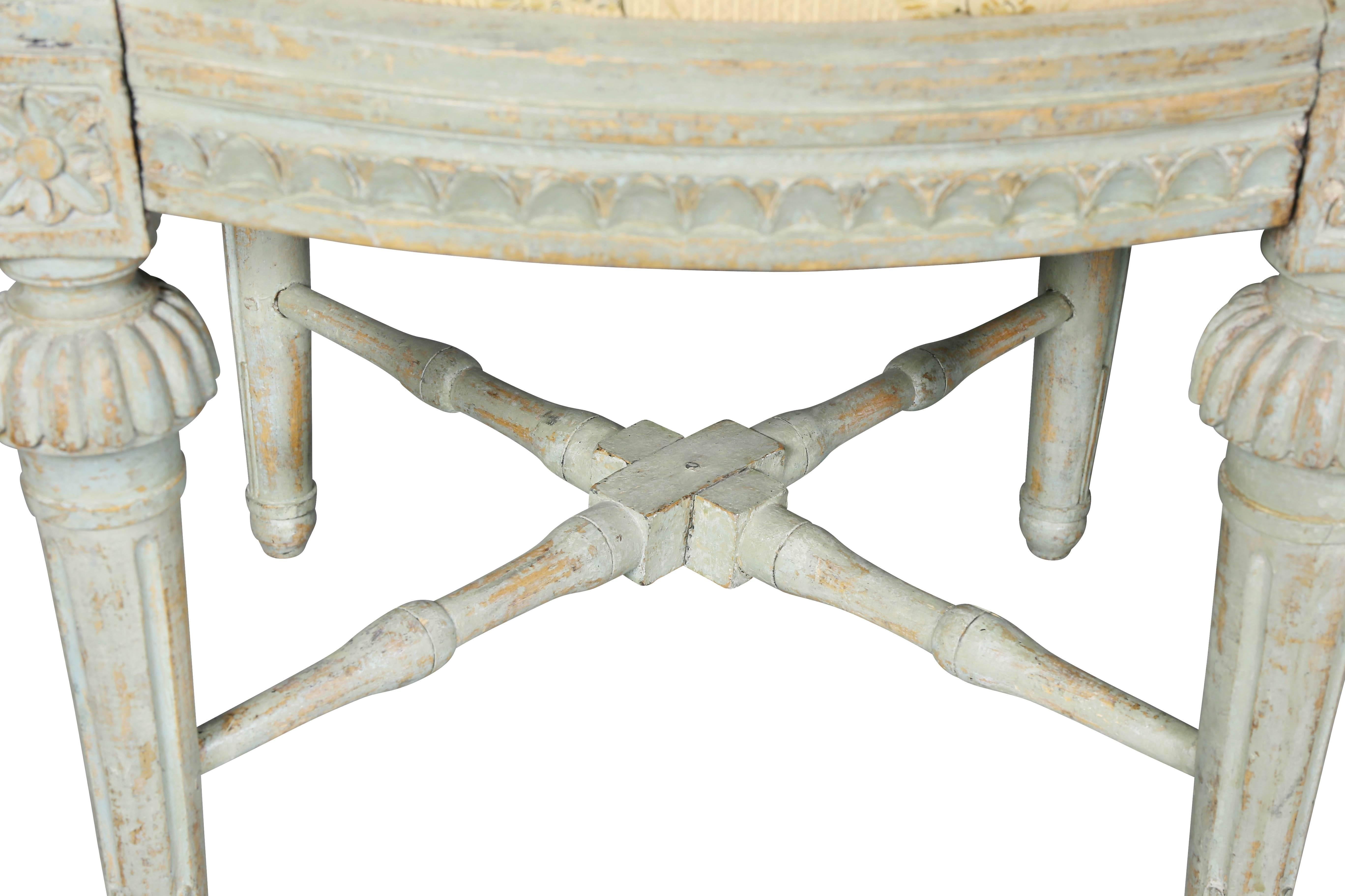 Early 19th Century Pair of Swedish Neoclassic Painted Footstools For Sale